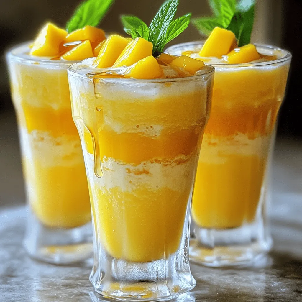 To make a tasty pineapple mango smoothie, you need these simple ingredients: - 1 cup fresh pineapple chunks - 1 ripe mango, peeled and diced - 1 banana, sliced - 1 cup coconut milk (or almond milk) - 1 tablespoon honey or agave syrup (optional) - 1/2 cup Greek yogurt (for creaminess) - Ice cubes (as needed) If you want to mix it up, try these optional add-ins: - A handful of spinach for extra nutrients - A scoop of protein powder for a boost - Fresh mint leaves for a refreshing touch - A splash of orange juice for a citrus kick To ensure your smoothie tastes great, keep these tips in mind: - Use ripe fruits for the best flavor and sweetness. - Choose fresh, high-quality pineapple and mango for a vibrant taste. - If you have leftovers, store them in an airtight container in the fridge. - Always blend your smoothie just before serving for the best texture. For the complete recipe, check out the [Full Recipe]. Start with fresh, ripe fruits. Gather your pineapple, mango, and banana. If your pineapple is not pre-cut, chop it into chunks. Peel the mango and dice it into small pieces. Slice the banana into rounds. This prep takes only a few minutes, but it sets the stage for your smoothie. Now, take your prepared fruits and put them into a blender. Add 1 cup of coconut milk or almond milk for a creamy base. Include 1/2 cup of Greek yogurt for extra creaminess. If you like a bit of sweetness, add 1 tablespoon of honey or agave syrup. Blend on high until the mixture is smooth and creamy. If you want it colder or thicker, toss in some ice cubes and blend again. Taste your smoothie, and adjust the sweetness if needed. Blend once more for a perfect finish. Pour your smoothie into chilled glasses for a refreshing treat. You can garnish it with a slice of pineapple or a few mango cubes on top. This adds a nice touch and makes it look pretty. Enjoy your smoothie right away for the best taste. If you want the full recipe, check out the Tropical Paradise Pineapple Mango Smoothie section. To get the best texture, blend your fruits well. Start with the pineapple and mango. Add the banana next. Then, pour in your coconut milk and yogurt. Blend on high and watch it become creamy. If it’s too thick, add a bit more milk. For a colder drink, toss in ice cubes. Blend again until smooth. You want it thick but drinkable. Want to make your smoothie even better? Add extras like fresh mint or a squeeze of lime. The mint gives a nice fresh taste. Lime adds a zing that wakes up the flavors. You can also try adding spinach for a green twist. It won’t change the taste much, but it boosts nutrition. One big mistake is using overripe fruit. It can make your smoothie too mushy. Always pick fresh fruits for the best flavor. Another mistake is not blending long enough. You want a smooth drink, not chunks. Lastly, don’t skip the yogurt. It adds creaminess and makes your smoothie rich. Follow these tips to enjoy a perfect pineapple mango smoothie every time! {{image_2}} You can make this smoothie dairy-free by swapping the Greek yogurt. Use a dairy-free yogurt instead. Almond or coconut yogurt works well. For a low-calorie version, skip the honey or agave. The fruits add natural sweetness, so you may not need it. You can also use unsweetened almond milk. This cuts calories while still tasting great. If you want to change the base, try almond milk or oat milk. These options are light and creamy. They keep the smoothie smooth without extra fat. You can also use coconut water for a refreshing twist. This swap adds hydration without heaviness. Each option brings its own unique flavor to the drink. For more nutrition, add a handful of spinach. It blends well and adds vitamins without changing the taste much. You can mix in other fruits, too. Try berries for a tangy twist or peaches for extra sweetness. Each fruit changes the smoothie’s flavor, making it exciting. Experiment with combinations to find your favorite mix. You can store your leftover smoothie in the fridge. Use a tight container to keep it fresh. It will stay good for about one day. Before you drink it, give it a good shake. This helps mix any ingredients that may have separated. If you want to save your smoothie for later, freezing is a great choice. Pour the smoothie into ice cube trays or freezer bags. This will keep it fresh for up to three months. When you're ready to enjoy it, just blend the frozen cubes with a little milk or water. This will bring back the smooth texture. Stored smoothies might lose some creaminess. To fix this, add a splash of milk or coconut milk. Blend it again until it’s smooth. You can also toss in some fresh fruit for extra flavor. This way, you can enjoy a tasty drink any time! For the full recipe, check out the Tropical Paradise Pineapple Mango Smoothie. You can make this smoothie ahead of time. However, I suggest you drink it fresh. Smoothies made in advance can lose their bright color and taste. If you must prepare it early, store it in the fridge for one day. Just give it a good shake or stir before drinking. This way, you’ll still enjoy most of the flavor and nutrients. If you don’t have Greek yogurt, you have options. You can use regular yogurt for a lighter taste. Coconut yogurt is a great dairy-free choice. Silken tofu will add creaminess, too. Each option changes the flavor slightly, but all work well in this smoothie. Yes, this smoothie is perfect for kids! The sweet fruits make it tasty and fun. You can adjust the sweetness to their liking, too. This drink is full of vitamins from the fruit and protein from yogurt. It’s a great way to sneak in healthy foods. Plus, kids love bright colors and creamy textures. Enjoy making this smoothie together with them! We explored the key ingredients, preparation steps, and useful tips to make a great smoothie. You learned how to tweak recipes for flavor and health. Remember, keep it fresh and store it well. Avoid common mistakes for the best result. The right mix makes every smoothie unique and fun. Use this guide to create your ideal drink at home. Enjoy the process and experiment with flavors. Smoothies are versatile and can be tailored to your taste. Happy blending!