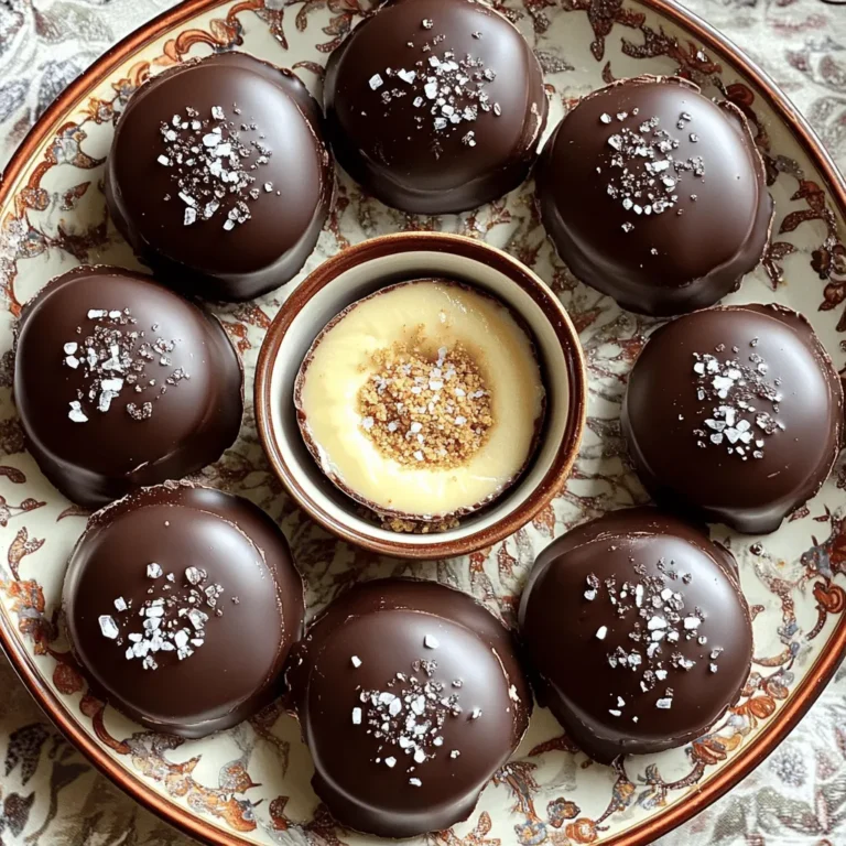 To make these tasty bites, you need just a few key ingredients: - 8 oz cream cheese, softened - 1/4 cup powdered sugar - 1 teaspoon vanilla extract - 1/2 cup graham cracker crumbs - 1 cup dark chocolate chips (or use milk chocolate for a sweeter option) - 1 tablespoon coconut oil (for smooth melting) These ingredients create a rich and creamy cheesecake center. The cream cheese gives it that nice tang. The powdered sugar adds sweetness, while graham cracker crumbs give it a delightful crunch. You can also add some fun optional ingredients to make these bites even better: - Flavored extracts (e.g., almond, hazelnut) - Toppings (e.g., crushed nuts, sprinkles) Using flavored extracts can change the taste of your cheesecake bites. Just a little drop can make a big difference. Toppings can add texture and color, making your dessert look even more inviting. For the Full Recipe, follow the steps to create these delightful treats! 1. Start by beating the cream cheese in a medium bowl until it is smooth. 2. Gradually add the powdered sugar and a teaspoon of vanilla extract. Mix well. 3. Gently fold in the graham cracker crumbs until they are evenly mixed. 4. Use a small cookie scoop or spoon to portion out the cheesecake mixture. 5. Roll each portion into small balls, about 1 inch in size. 6. Place the balls on a baking sheet lined with parchment paper. Freeze for at least 30 minutes until firm. 1. To melt chocolate smoothly, use a microwave-safe bowl. 2. Add dark chocolate chips and a tablespoon of coconut oil. 3. Heat in 30-second intervals, stirring in between, until melted and smooth. 4. This helps to create a silky coating for your bites. 1. Once the cheesecake bites are firm, dip each one into the melted chocolate. 2. Ensure each ball is fully coated, then let excess chocolate drip off. 3. Place the chocolate-covered bites back on the parchment-lined sheet. 4. If you like, sprinkle a tiny pinch of sea salt on top for extra flavor. 5. Refrigerate the bites for about 15 to 20 minutes until the chocolate is set. For the full step-by-step details, refer to the Full Recipe. Enjoy making these delicious treats! To get the right creaminess in cheesecake bites, start with softened cream cheese. It mixes better and gives a smooth texture. Beat it well until it’s fluffy. This step is key for a delightful bite. Balancing sweet and salty flavors makes a big difference. Adding a pinch of sea salt on top can enhance the sweetness of the chocolate. It gives your taste buds a fun surprise. Try different amounts to find what you love best. Melting chocolate can be tricky. Avoid common mistakes like overheating. Heat it in short bursts, stirring often. This helps the chocolate melt evenly. Using the right type of chocolate is important. Dark chocolate gives a rich taste, while milk chocolate is sweeter. Choose what fits your mood. For a smooth melt, adding coconut oil helps. It makes the chocolate shiny and easier to work with. Follow the [Full Recipe] for more tips and get ready to impress your friends with these tasty bites! {{image_2}} You can boost the flavor of your cheesecake bites easily. Start by adding different extracts. Almond and hazelnut extracts give a unique twist. A few drops will do the trick. You can also use liqueurs like orange liqueur for a fun kick. Another way to add flavor is by using fruit purees. Strawberry, raspberry, or mango purees work well. Just mix in a tablespoon or two to the cream cheese. You can also add zest from citrus fruits like lemon or lime. This will brighten the flavors and add a refreshing touch. When it comes to chocolate, you have options. You can use white chocolate for a sweeter bite. It contrasts nicely with the creaminess of the cheesecake. Dark chocolate is rich and pairs well with the sweet filling. If you want to try something new, experiment with flavored chocolate. You can find chocolate infused with peppermint or orange. This will add a fun twist to your bites. Just remember to melt it the same way as regular chocolate. For the full recipe, check out the detailed instructions to create these delightful bites. To keep your chocolate-covered cheesecake bites fresh, use an airtight container. Place parchment paper between layers if stacking. This helps prevent sticking. Store the bites in the refrigerator. They stay fresh for about five days. Make sure the fridge temperature is below 40°F. This keeps them cool and safe. Freezing is a great option for saving these treats. First, place the cheesecake bites on a baking sheet. Freeze them until firm, about one hour. After that, transfer them to a freezer-safe bag or container. Remove as much air as possible to prevent freezer burn. They can last up to three months in the freezer. When you're ready to enjoy them, thaw the bites in the fridge for a few hours. This keeps the texture nice. You can also leave them out for about 30 minutes at room temperature. Enjoy your bites once they’re soft and tasty again! You can find the full recipe for these bites in the main article. How to make chocolate-covered cheesecake bites without cream cheese? You can use mascarpone cheese instead. It offers a rich and creamy texture. You can also try blended silken tofu for a vegan option, which gives a nice mouthfeel. Can I buy pre-made chocolate-covered cheesecake bites? Yes, many stores sell them in the frozen or dessert aisle. Brands like Godiva or local bakeries often offer them. Check for quality and ingredients to find the best option. What can I use instead of graham cracker crumbs? You can use crushed cookies, like Oreos or vanilla wafers. Ground nuts or oat flour also work well for a gluten-free version. Experiment to find your favorite flavors. How long do chocolate-covered cheesecake bites last in the fridge? They can last for about five days in the fridge. Store them in an airtight container to keep them fresh. For longer storage, consider freezing them. For the full recipe, check the detailed instructions above. You have learned how to make tasty chocolate-covered cheesecake bites. We covered the key ingredients, like cream cheese and chocolate chips, as well as some fun options. I shared simple steps to prepare, melt chocolate, and assemble your bites. You now know tips for perfect texture and flavor, along with storage methods. Enjoy trying different flavors and coatings. Make these bites your own. They are sure to impress your friends and family. Happy baking!