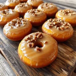 - 1 cup pumpkin puree - 2 cups all-purpose flour - 1/2 cup brown sugar - 1/2 cup granulated sugar - 2 teaspoons baking powder - 1/2 teaspoon baking soda - 1 teaspoon pumpkin pie spice - 1/2 teaspoon cinnamon - 1/2 teaspoon salt - 1/2 cup plain yogurt or sour cream - 2 large eggs - 1/4 cup melted coconut oil or unsalted butter - 1 teaspoon vanilla extract - Maple glaze (1 cup powdered sugar, 2 tablespoons maple syrup, 1-2 tablespoons milk) - Optional: Chopped pecans or walnuts for topping If you need to convert measurements, here are some quick tips: - 1 cup = 8 fluid ounces - 1/2 cup = 4 fluid ounces - 1 teaspoon = 5 milliliters - 1 tablespoon = 15 milliliters Use these conversions to keep your baking precise. You can make tasty swaps if you don't have certain ingredients: - Use applesauce instead of pumpkin puree for a different flavor. - Swap all-purpose flour with whole wheat flour for added nutrition. - If you lack yogurt, sour cream works well. - Coconut oil can be replaced with unsalted butter for a richer taste. - If you want a nut-free option, skip the pecans or walnuts on top. These substitutions can change the taste and texture, but they still yield great donuts! Start by gathering all your ingredients. You need pumpkin puree, brown sugar, flour, and more. Preheat your oven to 350°F (175°C). Grease your donut pan well so the donuts come out easily. This step is key to a great donut. In a large bowl, whisk together the pumpkin puree, brown sugar, and granulated sugar. Add plain yogurt, eggs, melted coconut oil, and vanilla extract. Mix until it is smooth and creamy. In another bowl, combine the flour, baking powder, baking soda, pumpkin pie spice, cinnamon, and salt. Stir well to mix the dry ingredients. Now, add the dry mix to the wet mix. Stir gently until just combined. Be careful not to overmix. This will help keep your donuts light and fluffy. Spoon or pipe the batter into each donut cavity. Fill them about two-thirds full. Bake in your preheated oven for 12-15 minutes. Check doneness by inserting a toothpick into a donut. If it comes out clean, they are ready. After baking, cool the donuts in the pan for 5 minutes. Then move them to a wire rack to cool completely. While your donuts cool, make the maple glaze. In a bowl, whisk together powdered sugar, maple syrup, and a bit of milk. Adjust the milk until you like the glaze's texture. Once cooled, dip the tops of the donuts in the glaze. If you like, add chopped pecans or walnuts on top for extra crunch. For soft donuts, use fresh pumpkin puree. It adds moisture and flavor. Mix the wet and dry ingredients gently. Overmixing can make the donuts dense. Fill the donut pan only two-thirds full. This helps them rise without spilling over. One common mistake is skipping the cooling step. Letting the donuts cool helps them set properly. Another mistake is not measuring ingredients accurately. Use a kitchen scale for best results. This ensures you have the right amounts for perfect donuts. Make your glaze while the donuts cool. Whisk powdered sugar with maple syrup and milk until smooth. Adjust the milk for thicker or thinner glaze. Dip the tops of the donuts in the glaze. Let the excess drip off before adding toppings like nuts. This keeps them from getting soggy. {{image_2}} You can make these donuts healthier with easy swaps. Use whole wheat flour instead of all-purpose flour. This adds fiber and nutrients. You can also replace brown sugar with coconut sugar. It has a lower glycemic index. For a lighter option, swap yogurt for Greek yogurt. This gives you more protein. Try using unsweetened applesauce in place of some oil. It keeps the donuts moist while cutting fat. Want to boost the flavor? Add chocolate chips to the batter. They melt perfectly and enhance the sweet taste. You can also mix in extra spices, like nutmeg or ginger. They add warmth to each bite. For a fun twist, toss in dried cranberries or raisins. These add a chewy texture and fruity notes. Get creative with toppings! Instead of the maple glaze, try a chocolate glaze. Melt dark chocolate and dip the tops of the donuts. For a nutty crunch, use chopped pecans or walnuts. You can also top with shredded coconut or a sprinkle of sea salt. For a fall touch, dust with powdered sugar and cinnamon. This gives a festive look and taste. To keep your maple pumpkin spice donuts fresh, store them in an airtight container. This will help prevent them from drying out. Place them at room temperature for up to three days. If you have extra donuts, you can store them in the fridge. Just remember to seal them well to keep them moist. Freezing is a great way to save leftover donuts. First, let them cool completely. Then, wrap each donut in plastic wrap. Place the wrapped donuts in a freezer-safe bag or container. This method helps keep them fresh for up to three months. When you're ready to enjoy one, just take it out and let it thaw at room temperature. Reheating your donuts brings back their fresh taste. For best results, use an oven. Preheat your oven to 350°F (175°C). Place the donuts on a baking sheet for about 5-7 minutes. You can also use a microwave. Heat them for about 10-15 seconds. Just be careful not to overheat them, or they might become tough. Enjoy your warm, tasty treats! Yes, you can use canned pumpkin. It saves time and gives good flavor. Look for pure pumpkin, not pumpkin pie filling. Canned pumpkin has a smooth texture that works well in the batter. If you use it, measure one cup just as you would with fresh pumpkin. To check if your donuts are baked, insert a toothpick into the center. If it comes out clean or with a few crumbs, they are done. Bake for 12-15 minutes at 350°F. Keep an eye on them to avoid overbaking. The edges should look firm and slightly golden. Absolutely! You can swap the all-purpose flour for a gluten-free blend. Look for one that works well in baking. Make sure it has a good mix of starches and flours for the best texture. You may need to adjust baking time slightly. If your donuts turn out dense, it may be due to overmixing or too much flour. Always mix until just combined. If you think you added too much flour, try spooning it into the measuring cup without packing it down. If the batter seems too thick, you can add a splash of milk or yogurt to lighten it up. In this post, we explored how to make perfect donuts. We covered ingredients, including substitutions and conversions. We provided step-by-step instructions for preparation and baking. You learned tips for texture and glazing, plus ways to avoid common mistakes. We even discussed healthier swaps and flavor additions. Lastly, we went over best storage practices and answered key FAQs. With these insights, you can create delicious donuts every time. Enjoy baking and sharing your treats!