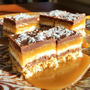 - 1 cup graham cracker crumbs - 1 cup shredded coconut, lightly toasted - 1/2 cup unsweetened cocoa powder - 1/2 cup almond butter (or any nut butter of your choice) - 1/3 cup maple syrup - 1 teaspoon vanilla extract - 1/2 cup dark chocolate chips - 2 tablespoons coconut oil - Sea salt, for sprinkling - 1/4 cup caramel sauce (store-bought or homemade) This simple list gives you all you need to whip up these tasty bars. Each ingredient plays a key role in flavor and texture. The graham cracker crumbs give a nice base, while the toasted coconut adds a crunchy bite. You can make these bars your own! Here are some ideas: - Add chopped nuts for crunch. - Use peanut butter instead of almond butter. - Swap maple syrup with honey for a different sweetness. - Mix in chocolate chips or butterscotch chips for extra flavor. These options let you personalize your treats to suit your taste. Need to be allergy-friendly? Here are some swaps: - Use sunflower seed butter instead of nut butter for nut allergies. - Choose gluten-free graham crackers to make them gluten-free. - Replace maple syrup with agave syrup for a different sweetener. - Use dairy-free chocolate chips for a vegan option. These substitutions ensure everyone can enjoy these delightful bars without worry. First, grab a large mixing bowl. Add 1 cup of graham cracker crumbs, 1 cup of shredded coconut, and 1/2 cup of cocoa powder. Mix these dry ingredients well. Make sure there are no lumps. The toasted coconut adds a nice crunch and flavor. This mix will be the base of your bars. Now, take another bowl. In it, whisk together 1/2 cup of almond butter, 1/3 cup of maple syrup, and 1 teaspoon of vanilla extract. Whisk until smooth. The almond butter gives creaminess. Maple syrup adds sweetness. This mixture will bind all the dry ingredients together nicely. Next, pour the wet mixture into the dry ingredients. Stir until fully combined. The mixture should feel sticky. Line an 8x8-inch baking dish with parchment paper. Leave some paper hanging over the edges. This will help you lift the bars out later. Press the cookie mixture firmly into the bottom of the dish. Make sure it is even and compact. In a small saucepan, melt 1/2 cup of dark chocolate chips and 2 tablespoons of coconut oil over low heat. Stir until smooth. Drizzle half of this melted chocolate over the pressed cookie base. Next, drizzle 1/4 cup of caramel sauce on top. Use a knife to swirl it lightly. This will create a marbled effect. Then, drizzle the rest of the melted chocolate over the caramel. Sprinkle a little sea salt on top for a tasty contrast. Finally, place the dish in the fridge for at least 2 hours to set. Once set, lift the bars out using the parchment paper. Cut into squares or bars. Enjoy your delicious no-bake Samoa cookie bars! To make sure your mixture is sticky, use fresh graham cracker crumbs. Old crumbs can dry out. Also, choose almond butter that is creamy and smooth. This helps bind everything together. Mixing the wet and dry ingredients well is key. If the mix feels too dry, add a bit more maple syrup. This will help it stick together better. To melt chocolate smoothly, use low heat. Place dark chocolate chips and coconut oil in a small saucepan. Stir often as they heat up. Remove from heat when just melted. If you heat it too fast, the chocolate can burn. Use a double boiler if you have one; it helps control the heat. A smooth chocolate will drizzle nicely over the bars. If your bars don't set, they may need more time in the fridge. Be patient and let them chill for at least two hours. If they are too crumbly, this can mean too few wet ingredients. Add a bit more almond butter or syrup for better binding. If the chocolate hardens too fast, just reheat it gently. For any issues, remember, cooking is all about experimenting! {{image_2}} You can swap almond butter for other nut butters. Peanut butter adds a strong flavor. Cashew butter creates a creamier texture. Sunflower seed butter is great for nut-free diets. Each option changes the taste but keeps the bars delicious. Boost the taste of your bars with spices or extracts. Try adding a pinch of cinnamon for warmth. A touch of sea salt can enhance the sweetness. You can also mix in a splash of coconut extract for extra coconut flavor. These small changes can make a big difference. For vegan bars, use maple syrup and a dairy-free chocolate. Check that your nut butter is also vegan. To make gluten-free bars, ensure your graham cracker crumbs are gluten-free. This way, everyone can enjoy these tasty treats. To keep your No-Bake Samoa Cookie Bars fresh, store them in an airtight container. Layer parchment paper between the bars to prevent sticking. Place the container in the fridge for the best results. This will maintain their rich, chocolatey flavor and chewy texture. When stored properly, these bars last about one week in the fridge. If you want to enjoy them longer, consider freezing them. You can still savor the taste after they thaw. Just remember to keep them wrapped well. To freeze your bars, cut them into squares first. Wrap each square in plastic wrap and then place them in a freezer bag. This helps avoid freezer burn. They can last for about three months in the freezer. When you’re ready to eat, simply let them thaw in the fridge overnight. Enjoy the same great taste! Yes, you can make these bars ahead of time. They store well in the fridge. You can prepare them a day or two before serving. Just keep them in an airtight container. This way, they stay fresh and tasty! To make No-Bake Samoa Cookie Bars gluten-free, use gluten-free graham cracker crumbs. Many brands offer this option now. Check the package to ensure it is gluten-free. This small change makes the bars safe for those with gluten sensitivities. If you cannot use almond butter, try peanut butter or sunflower seed butter. Both work well in this recipe. They add creaminess and flavor, just like almond butter. Just make sure to pick one that fits your dietary needs. The bars are set when they feel firm to the touch. After two hours in the fridge, they should be ready. If you press lightly, they shouldn’t stick to your finger. If they are still soft, give them more time in the fridge. You learned how to make No-Bake Samoa Cookie Bars with easy steps. We covered key ingredients, mixing techniques, and storage tips. You can customize the recipe to fit your taste or dietary needs. Keep in mind the common issues and how to solve them to improve your bars. Overall, this treat is fun to make and delicious to eat. Enjoy creating your own version that you and your friends will love. Let your kitchen adventures begin!