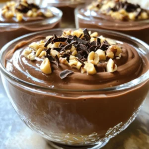 - 2 ripe bananas, mashed - 1 cup unsweetened almond milk (or any plant-based milk) - 1/2 cup natural peanut butter - 1/3 cup unsweetened cocoa powder - 1/4 cup pure maple syrup (or agave syrup for a vegan option) - 1 teaspoon vanilla extract - 1/4 teaspoon sea salt - 1 scoop chocolate protein powder (plant-based or whey) - Optional toppings: chopped nuts, dark chocolate shavings, or whipped coconut cream This pudding is not just tasty; it packs a protein punch. The chocolate protein powder boosts the protein content, making it perfect for muscle recovery. Bananas provide potassium, helping your muscles and heart. Peanut butter gives healthy fats and adds creaminess. Cocoa powder is rich in antioxidants, which can improve your health. Almond milk is low in calories and dairy-free, making it light and refreshing. If you're looking for vegan options, use agave syrup instead of maple syrup. Substitute almond milk with oat or soy milk for a different flavor. For nut allergies, try sun butter or seed butter in place of peanut butter. If you want it gluten-free, ensure your protein powder is certified gluten-free. You can even switch the chocolate protein powder for vanilla, giving it a new twist. First, gather your ingredients. You will need: - 2 ripe bananas, mashed - 1 cup unsweetened almond milk - 1/2 cup natural peanut butter - 1/3 cup unsweetened cocoa powder - 1/4 cup pure maple syrup - 1 teaspoon vanilla extract - 1/4 teaspoon sea salt - 1 scoop chocolate protein powder Start by mashing the bananas in a mixing bowl. Use a fork or whisk to make them smooth. Then, pour in the almond milk. Mix until you see no lumps. This step forms the base of your pudding. Next, add the peanut butter, cocoa powder, maple syrup, vanilla extract, sea salt, and protein powder. Mix well until smooth. You can use a hand mixer if you want a creamy texture. Taste it to see if you need more sweetness. If it’s not sweet enough, add a little more maple syrup. Once you finish mixing, transfer the pudding to serving bowls. Place them in the fridge for at least 30 minutes. Chilling helps it set and enhances the flavors. When ready to serve, top your pudding with chopped nuts, dark chocolate shavings, or whipped coconut cream. Enjoy this delightful treat cold for the best taste! To get the best texture for chocolate peanut butter pudding, start with ripe bananas. Ripe bananas blend easier and add creaminess. Mash them well before mixing. Use a fork or whisk to combine the almond milk with the bananas until smooth. You can also use a hand mixer for an even creamier result. Don’t rush mixing in the peanut butter and cocoa powder. Mix until it’s silky and smooth. If you want it extra creamy, add more almond milk bit by bit. Sweetness is key to making this pudding delightful. The main sweetener is maple syrup, which gives a rich flavor. Taste the pudding after mixing all the ingredients. If it needs more sweetness, add more maple syrup slowly. Remember, everyone’s sweet tooth is different. You can also use agave syrup if you prefer. Just be careful not to overdo it. You want a nice balance between chocolate and peanut butter flavors. Chill the pudding for at least 30 minutes before serving. This helps it set and makes it taste even better. The cold pudding feels refreshing and tasty. You can serve it in bowls or glasses. If you want to serve it warm, heat it gently in a microwave. Just be careful not to cook it. I recommend serving it cold with toppings like nuts or dark chocolate shavings. Enjoy the perfect treat! {{image_2}} To make this pudding vegan, swap dairy milk with plant-based milk. Almond, oat, or soy milk all work well. Use maple syrup instead of honey for sweetness. Choose a plant-based protein powder for the protein boost. This way, everyone can enjoy a rich, creamy dessert. Good news! This pudding is naturally gluten-free. Use gluten-free protein powder if you want to be sure. All other ingredients, like bananas and cocoa powder, are gluten-free too. You can enjoy this treat without any worries about gluten. You can play with flavors to make it your own. Try adding a dash of cinnamon for warmth. A splash of espresso can enhance the chocolate taste. For a fruity twist, mix in some pureed berries. You can also swap peanut butter for almond or sunflower seed butter for different tastes. Each change brings a new twist to this delightful pudding. To keep your chocolate peanut butter pudding fresh, store it in an airtight container. Use glass or plastic containers with tight lids. This helps prevent any odors from other foods. It also keeps the pudding creamy and tasty. If you made individual servings, cover them tightly with plastic wrap. This ensures every bite stays delicious. When stored properly, this pudding lasts about 3 to 5 days in the fridge. I recommend eating it within this time for the best flavor and texture. Check for any changes in smell or look before you dig in. If it seems off, it’s best to toss it out to stay safe. This dessert is best served cold, but you can warm it if you prefer. To reheat, place the pudding in a microwave-safe bowl. Heat it in short bursts of 10 to 15 seconds, stirring in between. This helps it warm evenly without cooking it. Be careful not to overheat, or it may change the texture. Enjoy it warm or chilled based on your mood! To make chocolate peanut butter pudding high in protein, start with ripe bananas. You will mash two ripe bananas in a bowl. Add one cup of unsweetened almond milk. Then, mix in half a cup of natural peanut butter. Next, stir in one-third cup of unsweetened cocoa powder. Add a quarter cup of pure maple syrup and one teaspoon of vanilla extract. Don’t forget the quarter teaspoon of sea salt! Finally, mix in one scoop of chocolate protein powder. Blend until the pudding is creamy. Yes, you can use a different type of protein powder. If you prefer plant-based protein, go for it! Whey protein works well too. Just make sure the flavor matches your pudding. This recipe is flexible and allows you to choose what you like best. Absolutely, this recipe is great for meal prep! You can make it ahead of time and store it in the fridge. It lasts up to five days in an airtight container. Just scoop out a portion when you're ready to enjoy. This pudding makes a quick snack or dessert! If you need a substitute for peanut butter, try almond butter or cashew butter. Sunflower seed butter is also a great nut-free option. Each alternative will give you a different flavor, but they all work well in this recipe. The total calories in chocolate peanut butter pudding depend on your ingredients. On average, each serving has around 250 calories. This can change if you adjust the sweeteners or toppings. For a more accurate count, consider the specific brands you use. This blog covered how to make a tasty chocolate peanut butter pudding. We explored the key ingredients and their benefits. You learned about different dietary options and how to prepare this dish step by step. Tips helped you achieve the right texture and sweetness. We also discussed fun variations and smart storage practices. In the end, this pudding is healthy and delicious. Enjoy experimenting with flavors to make it your own!