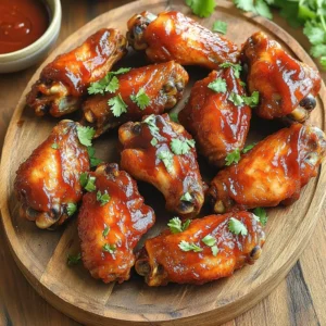 - 2 pounds chicken wings - 1 tablespoon baking powder - 1 teaspoon garlic powder - 1 teaspoon onion powder - 1 teaspoon smoked paprika - 1 teaspoon salt - ½ teaspoon black pepper - 1 cup BBQ sauce - Fresh cilantro (for garnish) Gathering the right ingredients matters for making the best crispy BBQ chicken wings. I always start with fresh chicken wings. This ensures great flavor and texture. You will need two pounds of wings for a tasty batch. Next, we add baking powder. It helps the wings get that crispy skin we all love. Garlic powder and onion powder add depth to the flavor. Smoked paprika gives a nice smoky taste. Salt and black pepper enhance all the flavors. Lastly, pick your BBQ sauce. You can use your favorite brand or try a homemade version. Don’t forget fresh cilantro for garnish. It adds a pop of color and flavor. With these ingredients, you are ready to create a delightful treat! Rinse the chicken wings under cold water. This step helps remove any residue. After rinsing, pat them dry with paper towels. Drying the wings well is key for crispy skin. Any moisture will lead to sogginess. In a large bowl, mix the baking powder, garlic powder, onion powder, smoked paprika, salt, and black pepper. This mix gives the wings a nice flavor. Add the dry wings to the bowl. Toss them well until the wings are fully coated. Each wing should be covered in seasoning for the best taste. Next, preheat your air fryer to 400°F (200°C) for five minutes. This step is vital for crispiness. Place the seasoned wings in the air fryer basket in a single layer. Avoid overcrowding the basket. If you have many wings, cook in batches. Cook for 25 to 30 minutes, turning the wings halfway through. This ensures they cook evenly. Once the wings are crispy, transfer them to a large bowl. Pour your favorite BBQ sauce over the wings. Toss them until fully coated in the sauce. This adds a sweet and smoky flavor. Return the sauced wings to the air fryer for another 5 to 7 minutes. This final cook helps caramelize the sauce. After cooking, let the wings rest for a couple of minutes. Garnish them with chopped fresh cilantro for a nice touch. Serve with extra BBQ sauce on the side for dipping. Enjoy these delicious wings with friends and family! To get crispy wings, you must dry them well. Moisture makes wings soggy. After rinsing, use paper towels to pat them dry. This step is key. Once dry, space the wings in the air fryer basket. Avoid crowding them. Proper air flow is vital for a crispy finish. Choosing the right BBQ sauce can elevate your wings. You can use store-bought sauces, but homemade is often better. If you want a unique flavor, try making your sauce. A mix of ketchup, honey, and spices can create a delicious blend. Adjust sweetness and spice to your taste. If you have a lot of wings, cook them in batches. This way, each wing gets enough heat. Place them in a single layer, and don’t rush. When the first batch is done, keep them warm in the oven. This method ensures you serve hot, crispy wings every time. {{image_2}} You can easily switch up the flavors of your wings. For a spicy kick, add cayenne pepper or hot sauce to your seasoning mix. If you prefer sweet wings, try honey or a sweet BBQ sauce. For a smoky taste, use chipotle powder instead of smoked paprika. These tweaks can change the whole vibe of your dish. If you don't have an air fryer, don’t worry. You can grill wings for a nice char. Just preheat your grill to medium heat. Cook the wings for about 20-25 minutes, flipping often, until they are crispy. Baking is another option. Preheat your oven to 425°F (220°C). Place wings on a baking sheet and bake for 40-45 minutes, turning halfway through. Both methods can yield tasty results. Wings are great on their own, but sides can make them even better. Serve them with celery sticks and carrot sticks for a crunchy contrast. A creamy ranch or blue cheese dressing works well for dipping. You can also pair wings with coleslaw or potato wedges for a hearty meal. These sides add fun and flavor to your wing experience. To keep your leftover wings fresh, follow these tips: - Refrigeration: Store the wings in an airtight container. This helps keep them moist and tasty. They can stay in the fridge for up to three days. - Freezing: If you want to save wings for longer, freeze them. Place the cooled wings in a freezer bag. Squeeze out the air and seal it tightly. You can freeze them for up to three months. When you want to enjoy your wings again, keep them crispy with these methods: - Air Fryer: Preheat the air fryer to 375°F (190°C). Place the wings in a single layer and heat for about 10 minutes. This method helps regain their crispiness. - Oven: Preheat your oven to 400°F (200°C). Spread the wings on a baking sheet. Bake for about 15 minutes, flipping halfway through. This helps keep them crunchy. Using these storage and reheating tips will make your wings taste great, even the next day! For chicken wings, cook them for 25-30 minutes at 400°F. The size of the wings matters. Bigger wings may take longer. Always check that they are crispy and cooked through. Yes, you can use frozen wings. Cook them for 30-35 minutes at 400°F. Make sure to check for doneness. You might need to increase the cook time depending on your air fryer. Mix baking powder, garlic powder, onion powder, smoked paprika, salt, and black pepper. This blend gives wings great taste. Feel free to add your favorite spices for extra kick. To serve more people, simply double the ingredients. For 8 servings, use 4 pounds of wings and adjust seasonings accordingly. Keep the cooking time similar, checking for crispiness and doneness. In summary, this guide covers how to make tasty air-fried chicken wings. We discussed ingredients, step-by-step instructions, and tips to ensure crispiness. I shared flavor variations and cooking methods, plus storage and reheating tips. Chicken wings are fun and versatile. You can easily adapt them to your taste. Now, it’s time for you to enjoy your delicious wings!