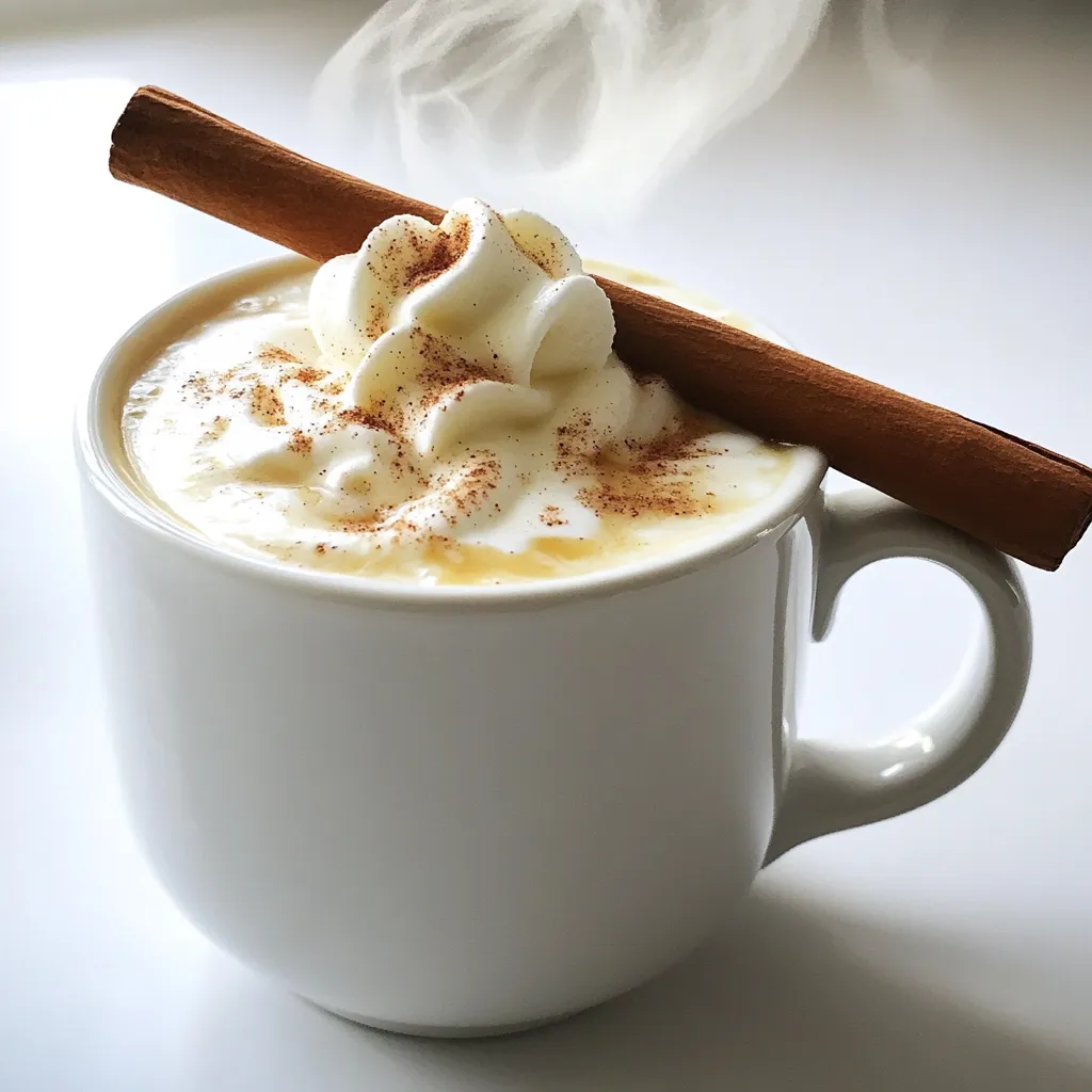 To make a warm maple cinnamon chai tea latte, gather these simple ingredients: - 2 cups milk (dairy or plant-based) - 1 cup water - 2 chai tea bags or 2 tablespoons loose leaf chai - 2 tablespoons pure maple syrup - 1 teaspoon cinnamon - 1/2 teaspoon vanilla extract - Pinch of nutmeg (optional) - Whipped cream (optional, for topping) - Cinnamon stick (optional, for garnish) These ingredients create a cozy drink that warms your soul. The chai tea gives a rich flavor, while maple syrup adds sweetness. You can use any milk you like, making it perfect for all diets. The spices bring warmth and depth to every sip. If you want to elevate your drink, feel free to add whipped cream on top and a sprinkle of cinnamon. A cinnamon stick makes a lovely garnish too, giving you a perfect stirrer. Each ingredient plays a role in making this drink a true delight. - Boil water and steep chai Start by pouring 1 cup of water into a small saucepan. Bring it to a gentle boil. Add the 2 chai tea bags or 2 tablespoons of loose leaf chai. Let it steep for about 5 minutes. This step helps to extract all the warm chai flavors. - Remove tea bags and add milk Once steeped, carefully remove the tea bags or strain out the loose leaves. Add 2 cups of milk, which can be dairy or plant-based. This creates a rich and creamy base for your latte. - Stir in flavors and heat mixture Now, stir in 2 tablespoons of pure maple syrup, 1 teaspoon of cinnamon, and 1/2 teaspoon of vanilla extract. You can add a pinch of nutmeg if you like. Heat the mixture over low heat. Stir occasionally until it’s warm but not boiling. - Froth for lightness After heating, froth the mixture. You can use a whisk or a milk frother to make it light and airy. Frothing adds a lovely texture that makes each sip delightful. - Serve and garnish Pour your Warm Maple Cinnamon Chai Tea Latte into mugs. If you like, top it off with whipped cream. For a nice touch, sprinkle a bit of cinnamon on top and add a cinnamon stick for garnish. This adds both flavor and visual appeal. Choosing the right milk is key. You can use dairy or plant-based milk. Almond, oat, or soy milk works well. Each type brings a unique flavor. Whole milk adds creaminess. Try different milks to find your favorite. To enhance the flavor profile, add spices. Besides cinnamon, consider cardamom or cloves. These spices deepen the chai taste. Start with small amounts. You can always add more if needed. Frothing milk effectively makes a big difference. Use a whisk or a milk frother. Whisking by hand takes more time but is easy. If using a frother, heat the milk first. Froth until it’s light and airy. This step adds a nice texture to your latte. Enjoy experimenting with these tips. They make your Warm Maple Cinnamon Chai Tea Latte even better! {{image_2}} You can change this warm maple cinnamon chai tea latte to suit your taste. Here are some fun options: - Vegan options: Use almond, oat, or coconut milk instead of dairy milk. This makes it creamy and keeps it plant-based. You still enjoy the great taste! - Different sweeteners: If maple syrup isn't your favorite, try honey, agave, or brown sugar. Each sweetener gives a unique flavor. Just adjust the amount to taste. - Spice variations: Want to mix it up? Add cardamom for a floral note or cloves for a warm, earthy twist. Just a pinch can change everything. Get creative with spices to find your perfect blend! These small changes can keep your warm maple cinnamon chai tea latte fresh and exciting. Enjoy experimenting with flavors! After making your Warm Maple Cinnamon Chai Tea Latte, you might have some left. To store it, pour any extra latte into a clean jar or container. Seal it tightly and place it in the fridge. It will stay fresh for up to three days. When you want to enjoy it again, take the latte out of the fridge. Pour it into a small pot and heat it over low heat. Stir gently to mix it well. Avoid boiling it, as that can change the taste. To keep the flavor and texture, try not to reheat it more than once. Each time you heat it, the latte can lose some of its charm. If you notice the liquid has separated, just stir it well before serving. You can also froth it again for a lovely finish. For a little extra flair, consider adding a dash of fresh cinnamon or more maple syrup when reheating. This will brighten up the flavors and make it feel fresh again. You can adjust the sweetness by changing the maple syrup. If you want it sweeter, add more syrup. If you prefer it less sweet, reduce the syrup amount. You can also try honey or agave syrup for different flavors. Yes, you can easily make a larger batch. Just multiply the ingredients by the number of servings you want. For example, if you need four servings, use 4 cups of milk and 2 cups of water. You can add many fun garnishes to your latte. Try a sprinkle of cocoa powder or a few chocolate shavings. You may also use a dollop of whipped cream or a drizzle of caramel for added flavor. Chai tea has many health benefits. It often contains black tea, which has antioxidants. These can help fight free radicals in the body. Spices like cinnamon and ginger may aid digestion and reduce inflammation. Cinnamon can help lower blood sugar levels too. You now know how to make a delicious chai latte at home. We covered the ingredients, steps, and tips to make it perfect. You learned about storage and various options to customize your drink. Making this latte brings warmth and flavor to your day. Enjoy experimenting with spices and milk choices. Remember, each cup is a chance to express your taste. So, grab your ingredients and start brewing your warm delight!