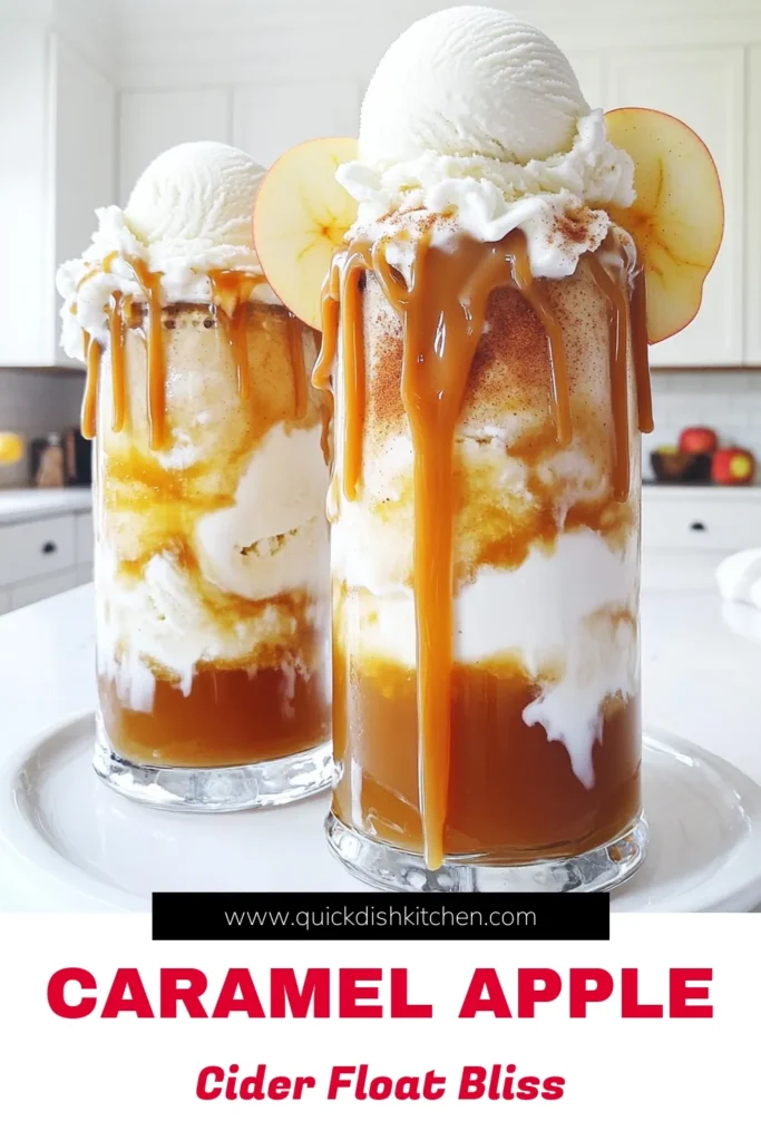 Indulge in the fall flavors with this delightful Caramel Apple Cider Float recipe! Perfect for cozy gatherings or a sweet treat, this easy-to-make dessert combines warm apple cider, creamy vanilla ice cream, and rich caramel sauce. Topped with whipped cream and apple slices, it's a must-try! Click to discover how to whip up this delicious float and impress your friends and family. #CaramelAppleCiderFloat #FallRecipes #DessertIdeas #YummyDrinks