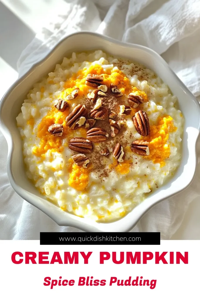Indulge in the creamy goodness of Pumpkin Spice Rice Pudding, the perfect fall dessert! With simple ingredients like arborio rice, pumpkin puree, and warm spices, this recipe is a cozy treat for any occasion. Easy to make and ready in just 45 minutes, it’s a delightful way to embrace the flavors of autumn. Click through for step-by-step instructions and enjoy this delicious dessert today! #PumpkinSpice #RicePudding #FallRecipes #DessertIdeas