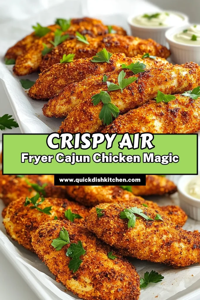 Craving a zesty twist on dinner? Try these Air Fryer Cajun Chicken Tenders that are crispy, flavorful, and a breeze to make! Marinated to perfection and seasoned with savory spices, these tenders are sure to please. Enjoy them with your favorite dipping sauces for a delicious meal any night of the week. Click to explore the full recipe and bring this tasty dish to your table! #AirFryerRecipes #CajunChicken #HealthyDining #DinnerIdeas