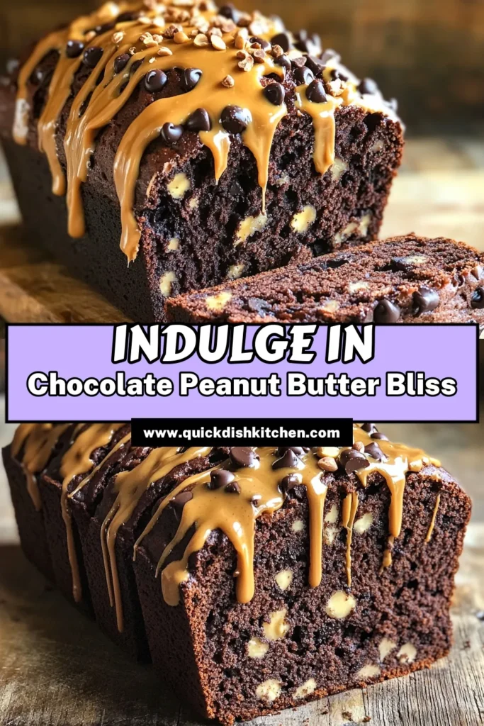 Indulge in the rich flavors of Decadent Chocolate Peanut Butter Banana Bread with this easy recipe! Perfectly moist and bursting with chocolate chips and peanut butter goodness, it's an irresistible treat for any occasion. Learn how to whip up this delightful bread in just over an hour and surprise your friends and family with a delicious homemade dessert. Click through for the full recipe now! #BananaBread #ChocolatePeanutButter #BakingJoy #RecipeInspiration