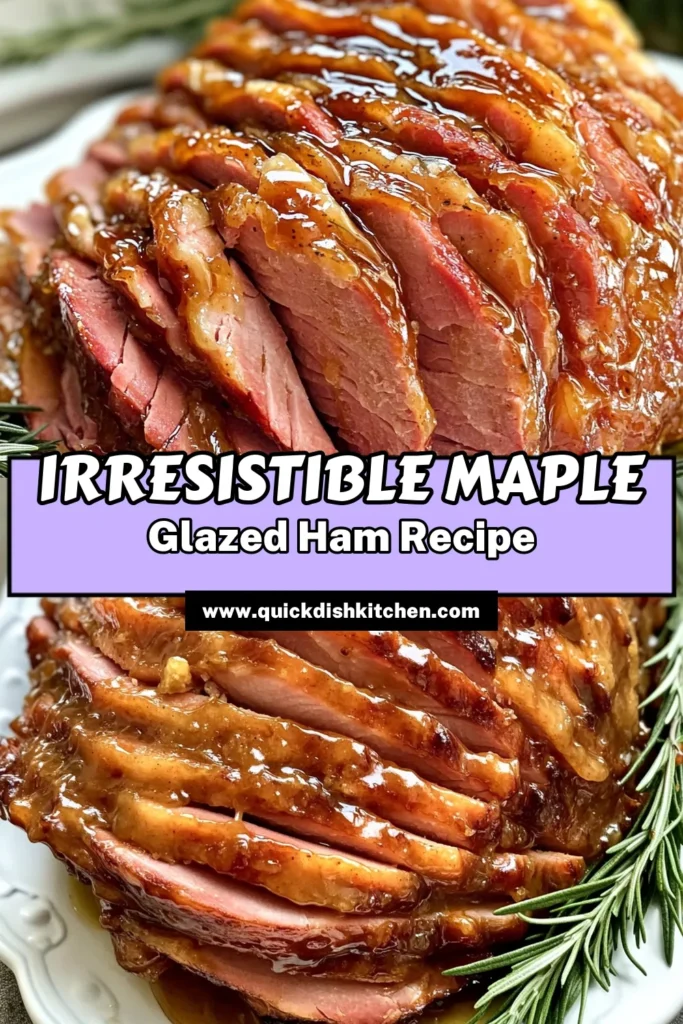 Impress your guests with this Sweet Maple Glory Ham, a delicious dish perfect for any occasion! Learn how to create a mouthwatering glaze with maple syrup, brown sugar, and spices that infuse the ham with incredible flavor. This slow-cooked recipe results in tender, juicy meat that's easy to prepare. Click through for detailed instructions and tips for a stunning presentation! #SweetMapleGloryHam #SlowCookerRecipes #HamRecipe #EasyDinnerIdeas