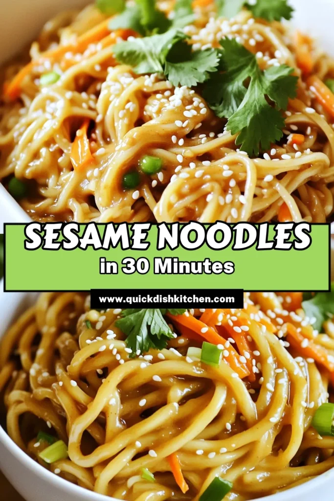 Indulge in the mouthwatering flavors of Sesame Noodles Delight! This easy recipe combines spaghetti with a rich sesame dressing, fresh veggies, and a hint of spice for a dish that's both satisfying and quick to make. Perfect for lunch or dinner, you'll love every bite. Click through for the full recipe and elevate your meal today! #SesameNoodles #EasyRecipes #Foodie #DinnerInspiration
