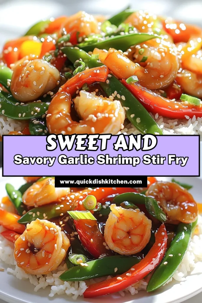 Savor the bold flavors of Garlic Honey Shrimp Stir Fry, a quick and delicious meal perfect for busy weeknights! This easy recipe combines succulent shrimp, fresh veggies, and a sweet savory sauce in just 20 minutes. With simple ingredients like garlic, honey, and soy sauce, dinner is just a skillet away. Click to discover this mouthwatering recipe and impress your family tonight! #ShrimpRecipe #EasyDinner #StirFry #QuickMeals
