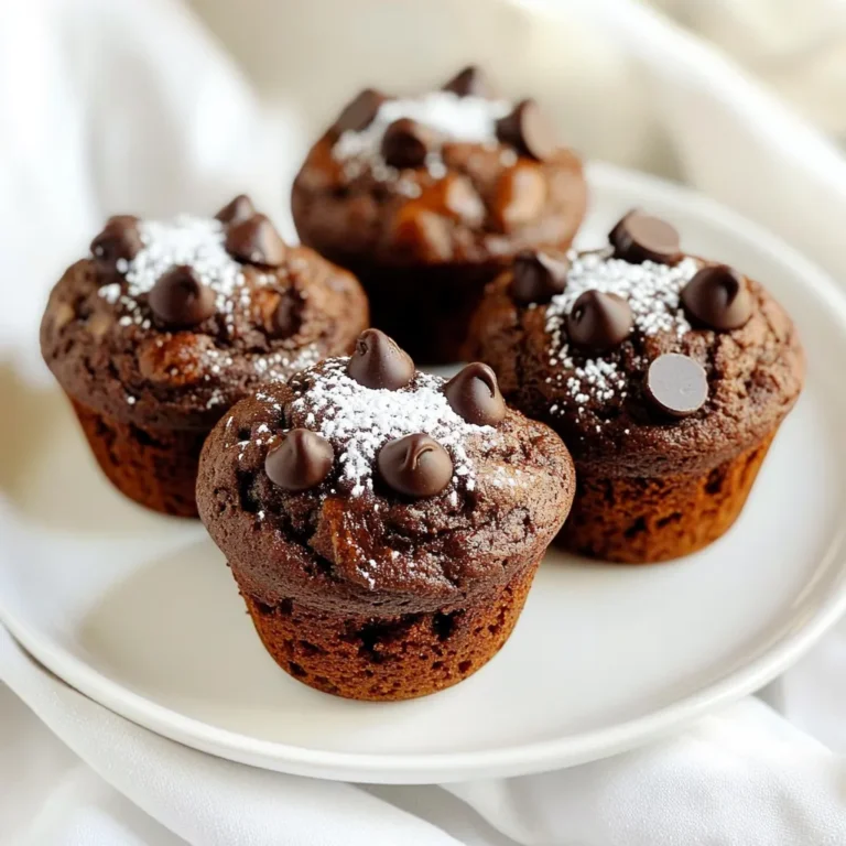 - 1 cup all-purpose flour - 1/2 cup unsweetened cocoa powder - 1 teaspoon baking powder - 1/2 teaspoon baking soda - 1/4 teaspoon salt - 1/2 cup granulated sugar - 1/2 cup brown sugar, packed - 2 large eggs - 1/2 cup whole milk - 1/2 cup strong brewed espresso, cooled - 1/4 cup vegetable oil - 1 teaspoon vanilla extract - 1/2 cup chocolate chips (dark or semi-sweet) - Optional: powdered sugar for dusting To make these chocolate espresso muffins, gather your ingredients first. Each one plays a key role in the flavor and texture. Flour gives structure. Cocoa powder provides rich chocolate flavor. Baking powder and baking soda help them rise. Salt balances sweetness. Next, you need sugars. Granulated sugar adds sweetness, while brown sugar gives moisture and a slight chew. The eggs add richness and help bind everything together. Milk makes the batter smooth. Cooled espresso boosts flavor without being too strong. Oil keeps the muffins moist. Vanilla extract adds depth. Finally, don’t forget the chocolate chips! They bring extra chocolatey goodness. Dust with powdered sugar for a nice finish if you like. With these ingredients, you’ll create muffins that taste like they came from a bakery. Preheat your oven to 350°F (175°C). This step is key for even baking. Next, line a muffin tin with paper liners or spray it lightly with cooking spray. This will help the muffins come out easily. In a medium bowl, combine 1 cup of all-purpose flour, 1/2 cup of unsweetened cocoa powder, 1 teaspoon of baking powder, 1/2 teaspoon of baking soda, and 1/4 teaspoon of salt. Whisk these ingredients until they blend well. This mix gives the muffins a rich chocolate flavor and helps them rise. In a large bowl, whisk together 1/2 cup of granulated sugar, 1/2 cup of brown sugar, and 2 large eggs. Beat them until the mixture looks light and fluffy. This should take about 2-3 minutes. Now, add in 1/2 cup of whole milk, 1/2 cup of cooled espresso, 1/4 cup of vegetable oil, and 1 teaspoon of vanilla extract. Mix until everything is combined. This step adds moisture and flavor. Take your dry ingredient mix and gently fold it into the wet mixture using a spatula. Be careful not to overmix. You want the batter to stay light. When it’s just combined, fold in 1/2 cup of chocolate chips. This adds little pockets of melted chocolate in every muffin. Scoop the batter into the prepared muffin tin, filling each liner about 3/4 full. This allows room for the muffins to rise. Bake them in the oven for 18-20 minutes. To check if they are done, insert a toothpick into the center of a muffin. If it comes out clean, they are ready. Let the muffins cool in the tin for about 5 minutes. This helps them set. Then, transfer them to a wire rack to cool completely. If you want a fancy touch, dust the tops with powdered sugar before serving. This adds a sweet finish to your chocolate espresso muffins. To make your muffins light and fluffy, start with room temperature eggs. This helps them mix better. Whisk the sugar and eggs until they are light and airy. This step adds air to the batter. Next, do not overmix when combining wet and dry ingredients. Overmixing can lead to dense muffins. Fold the batter gently until you see no dry flour. A few lumps are okay! Oven placement matters. Place your muffin tin in the middle of the oven. This helps with even heat distribution. Also, avoid opening the oven door too often. This can cause temperature drops. Bake your muffins for 18 to 20 minutes. Check them with a toothpick. If it comes out clean, they are done! Want to take your muffins to the next level? You can add nuts like walnuts or hazelnuts for crunch. Try mixing in dried fruit or coconut for a twist. If you want a different taste, use different extracts. Almond or peppermint extracts can add unique flavors. Remember, substitutions can change the texture, so adjust baking time as needed! {{image_2}} You can add nuts for extra crunch and flavor. Try using walnuts or hazelnuts. These nuts pair well with the chocolate and espresso. Chop them coarsely, then fold them into your batter. This adds a delightful texture to each bite. Plus, nuts bring healthy fats and protein to your muffins! Want to make these muffins vegan? It's easy! Substitute the eggs with flaxseed meal or applesauce. Use almond milk or oat milk instead of regular milk. For oil, you can try coconut oil or even applesauce. The muffins will still be rich and moist. You won't miss the dairy at all! Feeling adventurous? Add different flavors to your muffins! You can mix in spices like cinnamon or nutmeg for warmth. Almond or peppermint extracts can also give your muffins a fun twist. Just a few drops will change the flavor profile. Experiment and find your favorite combination! To keep your chocolate espresso muffins fresh, follow these tips: - Place muffins in an airtight container. This helps lock in moisture. - Store at room temperature for up to three days. - If you live in a humid area, refrigerate them for extra freshness. Freezing is a great way to extend the life of your muffins. Here’s how to do it: 1. Allow muffins to cool completely after baking. 2. Wrap each muffin in plastic wrap tightly. 3. Place the wrapped muffins in a freezer-safe bag or container. 4. Label with the date and freeze for up to three months. To enjoy your muffins again, reheating is key. Here’s how: - For a quick heat, microwave one muffin for 15-20 seconds. - For a crispier texture, preheat your oven to 350°F (175°C). - Place muffins on a baking sheet and heat for 5-10 minutes. These steps will help you savor your chocolate espresso muffins long after baking! Yes, you can. If you don't have espresso, use strong brewed coffee. You can also use instant coffee mixed with hot water. Another option is to use chocolate milk for a sweet twist. Just remember that these alternatives will change the flavor slightly. To keep your muffins fresh, store them in an airtight container. Keep them at room temperature for up to four days. If you want to keep them longer, place them in the fridge. For extra freshness, you can wrap them in plastic wrap. For gluten-free muffins, replace all-purpose flour with a gluten-free blend. Look for blends that include xanthan gum. Almond flour or coconut flour can also work, but they may need more adjustments. Experiment to find the best option for your taste. Yes, you can make these muffins ahead of time. Bake them, then cool completely. Store them in an airtight container. They will stay fresh for a few days. You can also freeze them for later. Just thaw them in the fridge before enjoying. In this blog post, we explored how to make delicious chocolate espresso muffins. We covered the ingredients, detailed baking steps, and shared tips for the best results. You can try variations like nutty or vegan options to suit your taste. Remember, proper storage helps keep your muffins fresh longer. Enjoy baking, and have fun experimenting with flavors. You’ll impress your friends and family with these tasty treats. Happy baking!
