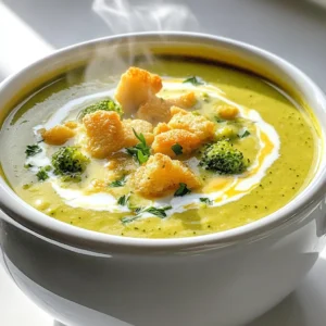 For my creamy broccoli cheddar soup, I use: - 4 cups fresh broccoli florets - 1 medium onion, diced - 2 carrots, diced - 3 cloves garlic, minced These fresh veggies add great flavor and texture. The broccoli gives it that rich green color. Carrots add a slight sweetness, while onion and garlic bring depth. You will also need: - 4 cups vegetable broth - 1 cup heavy cream - 2 cups shredded sharp cheddar cheese - 1 teaspoon dried thyme - 1 teaspoon salt (or to taste) - ½ teaspoon black pepper (or to taste) - 1 tablespoon olive oil These pantry items help create a creamy base. The vegetable broth keeps it light, while the heavy cream makes it rich. Sharp cheddar adds a wonderful cheesy flavor. For a little extra flair, consider: - Croutons - Fresh parsley These garnishes make your soup look beautiful. Croutons add crunch, and parsley brings a fresh touch. Enjoying this soup will feel special with these simple toppings. Start by adding the diced onion, carrots, and minced garlic into your slow cooker. Drizzle the olive oil over them. Mix gently to coat the veggies well. This step adds flavor and helps them cook evenly. Next, place the fresh broccoli florets on top of the onion mixture. The bright green color will stand out and make your soup look inviting. Pour in the vegetable broth. This liquid is key for a rich flavor. Then, sprinkle the dried thyme, salt, and pepper over the top. Stir everything gently to combine. Cover the slow cooker. Cook on low for about 6-7 hours or on high for 3-4 hours. You want the broccoli and other vegetables to be tender. Once the cooking time is up, blend the soup. You can use a hand immersion blender or transfer it to a regular blender in batches. Blend until the soup is smooth and creamy. Now, stir in the heavy cream and shredded cheddar cheese. Let it cook on low for another 30 minutes. This helps the cheese melt and makes the soup rich. Finally, taste the soup and adjust the salt and pepper if needed. Your creamy broccoli cheddar soup is ready to serve. Ladle it into bowls and add croutons and fresh parsley if you like. Enjoy! To boost flavor, try adding spices. A pinch of cayenne can give heat. You can also swap dried thyme for fresh thyme. Fresh herbs add a bright taste. Consider adding a splash of lemon juice at the end. It brightens the soup and adds a fresh twist. Serve your creamy broccoli cheddar soup with crusty bread. A warm baguette or sourdough works great. You can also add croutons for extra crunch. Fresh parsley adds color and freshness. For a fun touch, serve it in a bread bowl! If your soup is too thick, add more broth or cream. Blend it more for a smoother texture. If it’s too thin, let it cook longer to thicken. Adjust salt and pepper after blending for the best taste. Always taste your soup before serving; it makes a big difference! {{image_2}} You can switch up the cheese in your creamy broccoli cheddar soup. If you want a milder taste, try using mozzarella. For a sharper flavor, go with Gruyère. You can also use vegan cheese if you prefer a dairy-free option. Just make sure it melts well for that creamy texture. Feel free to add more veggies to your soup. Cauliflower pairs nicely with broccoli for extra creaminess. Try adding chopped spinach for some color and nutrition. You can also toss in some peas or corn for a touch of sweetness. Just remember to keep the ratios balanced so the soup stays smooth. To make a vegan version, swap the heavy cream for coconut milk or cashew cream. Use vegetable broth that is gluten-free to keep the soup safe for gluten-free diets. For the cheese, choose a plant-based alternative. With these changes, you can enjoy a creamy soup that fits your diet. After enjoying your creamy broccoli cheddar soup, let it cool down. Pour the soup into an airtight container. Make sure to seal it tightly. Store the container in the fridge. Your soup should last for about 3 to 4 days. When you're ready to eat it again, just grab it from the fridge. If you want to keep the soup longer, freezing is a great option. First, let the soup cool completely. Then, use freezer-safe containers or bags. Leave some space at the top for expansion. The soup can stay fresh in the freezer for up to 3 months. When you’re ready to enjoy it again, just take it out and thaw it in the fridge overnight. To warm up your soup, you can use the stove or microwave. If using the stove, pour the soup into a pot. Heat it over medium-low heat. Stir often until it’s hot. If using the microwave, place the soup in a microwave-safe bowl. Cover it loosely and heat in short bursts. Stir between heating to ensure it warms evenly. Enjoy your creamy broccoli cheddar soup again! Yes, you can use frozen broccoli in this soup. Frozen broccoli cooks well in the slow cooker. It saves time and still tastes great. Just add it in the last hour of cooking. This way, it stays bright green and tender. To thicken your soup, there are a few simple tricks. You can add more cheese for a richer flavor. You can also mix in a cornstarch slurry. Just mix one tablespoon of cornstarch with two tablespoons of cold water. Stir this mixture into the soup and cook for 10 more minutes. Blending in more broccoli works too. This adds texture and thickness while keeping the flavor strong. You can add a lot of fun ingredients to this soup. Try adding cooked chicken for extra protein. You can also toss in some cooked bacon for a smoky taste. Want a bit of spice? Add some red pepper flakes or a dash of hot sauce. For extra veggies, try adding peas or corn. All these additions can make your soup even more tasty and unique! This blog post shared key tips for making a tasty creamy soup. We explored fresh ingredients, pantry staples, and optional garnishes to boost flavor. I provided step-by-step instructions for prep, cooking, and getting the creamy texture you desire. You learned helpful tips, variations to customize, and proper storage advice. Embrace your creativity in the kitchen. Enjoy experimenting with flavors and make this soup your own!