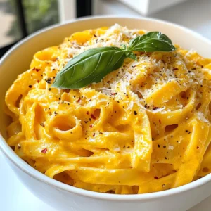- 12 oz pasta (your choice: fettuccine, penne, or farfalle) - 2 large red bell peppers, roasted and peeled - 1 cup heavy cream - 1 tablespoon olive oil - 3 cloves garlic, minced - 1/2 teaspoon crushed red pepper flakes (adjust to taste) - 1/4 cup grated Parmesan cheese - Salt and pepper to taste - Fresh basil leaves for garnish - Optional: 1 cup baby spinach or arugula for added greens For this creamy roasted red pepper pasta, you can choose from several pasta types. Fettuccine, penne, or farfalle all work well. Each type gives a different texture and feel to the dish. The star of this recipe is the roasted red bell peppers. Their sweet and smoky flavor makes the sauce rich and tasty. To roast them, you will need two large peppers. This adds a vibrant color and delicious taste. Next, we use heavy cream, which brings a thick, smooth texture to the sauce. It helps bind all the flavors together. Olive oil adds a light taste and helps cook the garlic. Garlic is key for flavor. You will need three cloves, minced fine. For those who like a bit of heat, add crushed red pepper flakes. You can adjust this to fit your taste. We will also add Parmesan cheese. This cheese adds a nice salty flavor and creaminess to the dish. Lastly, salt and pepper will enhance all the flavors perfectly. If you want to add some greens, I suggest baby spinach or arugula. They mix well with the pasta and add a fresh touch. Don’t forget to garnish your dish with fresh basil leaves for a nice finish. This dish is easy to make and perfect for any night! {{ingredient_image_1}} First, preheat your oven to 450°F (230°C). Cut the red bell peppers in half and remove the seeds. Place the peppers cut-side down on a baking sheet. Roast them for 20 to 25 minutes until the skin is charred. After roasting, transfer the peppers to a bowl. Cover the bowl with plastic wrap. Let them steam for about 10 minutes. This step makes it easy to peel the skin. Removing the charred skin is key. It helps create a smooth sauce without any bitter flavors. While the peppers steam, bring a large pot of salted water to a boil. You can choose any pasta you like: fettuccine, penne, or farfalle. Cook the pasta according to the package directions. This usually takes about 8 to 12 minutes. Don’t forget to save about 1 cup of pasta water before draining the pasta. Once the peppers cool down, peel off the charred skin. Chop the peppers into smaller pieces. In a blender or food processor, combine the roasted peppers, heavy cream, minced garlic, and crushed red pepper flakes. Blend everything until it is smooth and creamy. This is where the magic happens. A smooth sauce makes the dish rich and delightful. In a large skillet, heat olive oil over medium heat. Pour the blended roasted red pepper sauce into the skillet. Warm the sauce for about 3 to 4 minutes. Stir in the grated Parmesan cheese. Add salt and pepper to taste. This enhances the flavors beautifully. Now, add the cooked pasta directly into the sauce. Toss everything together until well coated. If the sauce is too thick, add a bit of the reserved pasta water. This helps to reach your desired consistency. If you like greens, stir in baby spinach or arugula until they are just wilted. To serve, portion the pasta onto plates or bowls. Garnish with fresh basil leaves for a pop of color. You can also sprinkle some extra Parmesan on top if you wish. This dish not only looks great but tastes amazing too! To know when your peppers are perfectly roasted, look for a charred and blistered skin. After 20–25 minutes in the oven, they should be soft to the touch. The steam method helps too. Once roasted, cover them to let the steam loosen the skin. This makes peeling quick and easy. You can adjust the flavor and spice of your pasta dish easily. For more heat, add extra crushed red pepper flakes. Want a sweeter taste? Try a pinch of sugar or a splash of balsamic vinegar. You can also mix in fresh herbs like oregano or thyme for a fresh twist. If your sauce is too thick, add some reserved pasta water to thin it out. Start with a little, then mix well. For a thicker sauce, let it simmer for a few extra minutes. The starch in the pasta water helps create a creamy texture, making it stick to the pasta better. Pro Tips Choose the Right Pasta: Opt for pasta shapes that hold sauce well, like penne or farfalle, to ensure every bite is flavorful. Roast Peppers for Depth: The roasting process caramelizes the natural sugars in the peppers, enhancing the sauce's sweetness and complexity. Adjust the Spice: Feel free to modify the amount of crushed red pepper flakes based on your heat preference, starting with a small amount and adding more as needed. Add Fresh Greens: Stirring in baby spinach or arugula not only adds color but also boosts the nutritional value of the dish. {{image_2}} You can boost your creamy roasted red pepper pasta by adding protein. Here are some tasty options: - Chicken: Grilled or sautéed strips work well. Cook them first, then add them to the sauce. - Shrimp: Sauté shrimp in garlic and olive oil. Toss them in right before serving for a quick, fresh taste. - Sausage: Use Italian sausage for a hearty flavor. Cook it through before mixing it with the pasta. Want to add more greens? Here are some great veggie ideas: - Spinach: Use baby spinach for a mild flavor. Toss it in the sauce until it wilts. - Arugula: Add arugula for a peppery kick. Mix it in at the end for a fresh taste. - Zucchini: Sauté diced zucchini and add it for extra texture and nutrients. You can make this dish dairy-free with some easy swaps. Try these options: - Coconut Cream: Use coconut cream instead of heavy cream for a rich taste. - Nutritional Yeast: Swap Parmesan for nutritional yeast. It adds a cheesy flavor without dairy. - Cashew Cream: Blend soaked cashews with water for a creamy sauce base. It’s smooth and tasty! To store creamy roasted red pepper pasta, first let it cool. Place the pasta in an airtight container. Make sure to seal it well to keep air out. You can store it in the fridge for up to three days. If you want to keep it longer, consider freezing it. When reheating, use a skillet over low heat. Add a splash of water or cream to keep it moist. Stir often to heat evenly. You can also use the microwave; just cover the dish with a lid or microwave-safe wrap. Heat in short bursts, stopping to stir until warm. To freeze, place the cooled pasta in a freezer-safe container. Leave some space for expansion. Seal tightly to prevent freezer burn. It can last up to three months in the freezer. When ready to eat, thaw it overnight in the fridge. Reheat on the stove or microwave, adding cream or water as needed. You can swap the heavy cream with coconut cream or cashew cream. Use nutritional yeast in place of Parmesan cheese for a cheesy flavor. Olive oil will still work well for cooking. This keeps the dish creamy and rich without dairy. I love using fettuccine, penne, or farfalle. Each type holds the sauce well. Fettuccine gives a nice, smooth texture. Penne can trap sauce inside its tubes. Farfalle adds a fun shape to your plate. Yes, jarred roasted red peppers are a great shortcut. They save time and effort. Just make sure to drain them well. This avoids adding extra liquid to your sauce. This dish will last about three to four days in the fridge. Store it in an airtight container. Reheat gently to keep the cream from separating. Absolutely! You can roast the peppers and make the sauce ahead. Cook the pasta just before serving. This way, your pasta stays fresh and tasty. Mix everything just before you eat for the best flavor. You now have a great recipe for creamy roasted red pepper pasta. We covered the ingredients, step-by-step instructions, tips to perfect your dish, and even flavorful variations. Cooking this pasta is simple and fun. You can adjust flavors, add protein, or make it dairy-free. Remember to store your leftovers properly for later enjoyment. Enjoy making this meal and impressing those around you with your cooking skills! Making this dish should be a tasty adventure. Get ready to enjoy a delicious plate!
