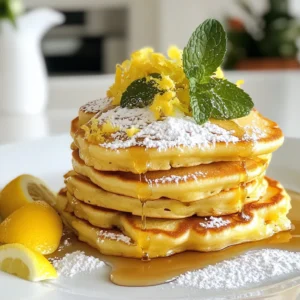 To make lemon ricotta pancakes, gather these fresh ingredients: - 1 cup ricotta cheese - 1 cup all-purpose flour - 2 tablespoons sugar - 1 tablespoon baking powder - ½ teaspoon salt - 1 cup milk - 2 large eggs - Zest of 1 lemon - 2 tablespoons fresh lemon juice - 1 teaspoon vanilla extract - Butter or oil for cooking Using fresh ingredients makes a big difference. Fresh ricotta adds creaminess and flavor. Fresh lemon zest and juice give bright notes. They wake up your taste buds. When you use fresh ingredients, your pancakes taste better and feel lighter. You want your breakfast to be delightful and energizing. If you don't have some ingredients, don't worry! You can swap them out. For example, if you lack ricotta, try cottage cheese. It gives a similar texture. You can also use whole wheat flour instead of all-purpose flour for a healthier option. If you want a dairy-free version, use almond milk and a dairy-free ricotta. Just remember, these changes can alter the taste and texture a bit. Enjoy experimenting! {{ingredient_image_1}} Start with the ricotta cheese. Place one cup in a large bowl. Then add one cup of milk, two large eggs, the zest of one lemon, two tablespoons of fresh lemon juice, and one teaspoon of vanilla extract. Whisk everything until it is smooth. In another bowl, mix together one cup of all-purpose flour, two tablespoons of sugar, one tablespoon of baking powder, and half a teaspoon of salt. Combine these dry ingredients slowly with the wet mixture. Stir gently until just mixed. It’s okay if the batter has some lumps. Heat a non-stick skillet over medium heat. Add a small amount of butter or oil to coat the pan. For each pancake, pour a 1/4 cup of batter onto the skillet. Cook for about 3 to 4 minutes. Look for bubbles forming on top and the edges looking set. Once you see these signs, flip the pancake. Cook for another 2 to 3 minutes until the pancake is golden brown. Repeat this process for the rest of the batter, adding more butter or oil as needed. Serve the pancakes warm. Drizzle them with maple syrup for sweetness. You can also top them with fresh berries for a fruity touch. A dusting of powdered sugar adds a nice finish. For a fun twist, stack the pancakes high and garnish with more lemon zest and a dollop of whipped cream. Add a few mint leaves for a pop of color and flavor. Enjoy your delicious breakfast! To make your lemon ricotta pancakes light and fluffy, use fresh ricotta cheese. The creaminess adds moisture and richness. When mixing the batter, don’t overmix. A few lumps are okay. This helps keep the pancakes airy. Let the batter rest for a few minutes before cooking. This small step can make a big difference. Heat your non-stick skillet to medium. If it’s too hot, the pancakes will burn. If it’s too low, they won’t cook through. You can test the heat by sprinkling a drop of water on the skillet. If it sizzles and dances, it’s ready. Add a bit of butter or oil to keep the pancakes from sticking. Store leftover pancakes in an airtight container in the fridge. They will stay fresh for up to three days. To reheat, place them in the toaster or microwave. For the toaster, aim for medium heat. For the microwave, heat in 30-second bursts. You want them warm, not hot. Enjoy your pancakes again with a fresh drizzle of syrup! Pro Tips Use Room Temperature Ingredients: Bring your eggs and ricotta to room temperature before mixing for a smoother batter and fluffier pancakes. Don’t Overmix: Mixing too much can lead to dense pancakes. Stir until just combined to keep them light and airy. Perfect Cooking Temperature: Ensure your skillet is at medium heat; too hot can burn the pancakes while leaving the inside uncooked. Flavor Variations: Experiment with adding blueberries or chocolate chips to the batter for a delicious twist on the classic lemon ricotta pancake. {{image_2}} You can make lemon ricotta pancakes even better with fun flavors. Try adding blueberries for a fruity twist. They burst with juice and taste great. Chocolate chips are another fun option. They melt and add sweetness. You can also mix in nuts like walnuts or pecans. They give a nice crunch and flavor. Experiment with different flavors to find your favorite! Toppings can change your pancake game. Greek yogurt adds creaminess and tang. It pairs well with the lemon flavor. Fresh fruit is also a great choice. Strawberries, raspberries, or bananas work well. You can make a fruit compote by cooking down fruit with a little sugar. This creates a sweet sauce to drizzle on top. Maple syrup is a classic, but consider honey or agave for a different touch. If you need gluten-free pancakes, it's easy to adapt this recipe. Swap the all-purpose flour with a gluten-free flour blend. Make sure the blend has a good texture for baking. You may need to add a bit more liquid to the batter. Use almond milk or coconut milk if you want a dairy-free option. These changes keep your pancakes fluffy and delicious! To keep your lemon ricotta pancakes fresh, store them in the fridge. Place the pancakes in an airtight container. You can also use plastic wrap. Make sure they cool down before sealing. This way, they won’t get soggy. For longer storage, freeze your pancakes. Let them cool completely first. Then, stack them with parchment paper in between each one. Place the stack in a freezer bag or bowl. Make sure to remove as much air as possible. This helps keep them fresh and prevents freezer burn. In the fridge, these pancakes last about 3 to 4 days. If you freeze them, they can last for up to 2 months. Just reheat in a microwave or toaster oven when you are ready to enjoy them again. This way, you can have a tasty breakfast anytime! Lemon ricotta pancakes are fluffy pancakes made with ricotta cheese and lemon. They have a light, airy texture and a bright lemon flavor. The ricotta adds creaminess, while the lemon zest and juice give them a fresh taste. These pancakes are perfect for breakfast or brunch. You can enjoy them with maple syrup, berries, or whipped cream. Yes, you can make the batter ahead of time. Mix the ingredients together and store it in the fridge. It stays fresh for up to 24 hours. Just remember to stir it gently before using. If the batter seems too thick, add a little milk to loosen it. This way, you can enjoy quick pancakes on busy mornings. Pair lemon ricotta pancakes with drinks that enhance their flavor. Freshly squeezed orange juice is a great choice. Its sweetness balances the tartness of the lemon. Coffee or tea also works well. For a fun twist, try a sparkling lemonade. It adds a refreshing touch that complements the pancakes nicely. Enjoy a delightful breakfast with these tasty drinks! In this article, I covered how to make delicious Lemon Ricotta Pancakes. Fresh ingredients are key for great taste, and I shared smart substitutions. You learned step-by-step how to prepare, cook, and serve these pancakes. I shared tips to make them fluffy and how to properly store leftovers. Don’t forget the fun variations to make each batch unique. Enjoy exploring different flavors and toppings. Pancakes are versatile and can bring joy to any meal.