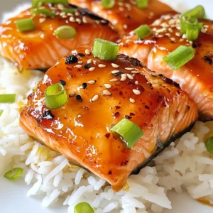 To make Sriracha honey glazed salmon, you will need: - 4 salmon fillets (about 6 oz each) - 1/4 cup honey - 2 tablespoons Sriracha sauce - 2 tablespoons soy sauce - 1 tablespoon fresh ginger, grated - 2 cloves garlic, minced - 1 tablespoon lime juice - 2 tablespoons olive oil - Salt and pepper to taste - 2 green onions, chopped (for garnish) - Sesame seeds (for garnish) - Salmon Fillets: Fresh salmon works best, but you can use frozen. Just thaw them first. - Honey: Use any honey you prefer. Agave can be a good substitute for a vegan option. - Sriracha Sauce: Adjust the amount for your spice level. You can use chili paste if needed. - Soy Sauce: Low-sodium soy sauce is a great option for less salt. - Fresh Ginger: If you don’t have fresh, ground ginger can work. Use less since it is stronger. - Garlic: Fresh garlic gives the best flavor, but garlic powder can also work. - Lime Juice: Fresh lime juice is ideal. You can use lemon juice as a substitute. To prepare this dish, gather these tools: - Medium mixing bowl - Whisk for mixing - Shallow dish or resealable plastic bag for marinating - Baking sheet - Parchment paper or oil for lining - Small saucepan for the glaze - Cooking brush for applying glaze - Fork to check salmon doneness With these ingredients and tools, you're ready to create a tasty meal! {{ingredient_image_1}} First, you need to make the marinade. In a medium bowl, mix together: - 1/4 cup honey - 2 tablespoons Sriracha sauce - 2 tablespoons soy sauce - 1 tablespoon fresh ginger, grated - 2 cloves garlic, minced - 1 tablespoon lime juice Whisk these ingredients until they blend well. This mix will give your salmon a sweet and spicy taste. Now, take your salmon fillets. Place them in a shallow dish or a resealable bag. Pour half of the glaze over them. Make sure each piece gets good coverage. Let the salmon marinate in the fridge for at least 30 minutes. This step adds a lot of flavor. While the salmon marinates, you can prepare the glaze. Take the other half of the marinade that you saved. Pour it into a small saucepan. Heat it over medium heat. Bring it to a simmer. Cook for about 2-3 minutes. This helps thicken the glaze and intensifies the flavor. Keep an eye on it. You want it to be thick but not burnt. Stir it gently so it heats evenly. Next, preheat your oven to 400°F (200°C). Line a baking sheet with parchment paper or lightly grease it with olive oil. Once the oven is ready, remove the salmon from the marinade. Let any extra marinade drip off. Place the salmon skin-side down on the baking sheet. Drizzle a little olive oil on top. Season with salt and pepper to taste. Now, bake the salmon for 12-15 minutes. It should flake easily with a fork when done. After baking, brush the salmon with the thickened glaze for extra flavor. Finally, garnish with chopped green onions and sesame seeds before serving. Enjoy your delicious creation! For the best salmon, cook it for 12 to 15 minutes. This time works well at 400°F. Check if it's done by using a fork. If it flakes easily, it's ready! If your fillets are thicker, add a couple of extra minutes. If they are thinner, check them a bit sooner. Overcooking can make salmon dry. Keep a close eye on it. To get a thick glaze, simmer the leftover marinade. Pour it into a small pan and heat on medium. Cook it for 2 to 3 minutes. This step helps the glaze stick to the salmon better. It also enhances the flavors. You want it sticky but not too thick. Brush it on right after baking for a shiny finish. Make your dish look great! Serve the salmon on a bed of jasmine rice or quinoa. Drizzle some extra glaze over it. Add a sprinkle of chopped green onions and sesame seeds for color. Fresh herbs also brighten the plate. Use a nice white plate to make the colors pop. A beautiful presentation makes the meal special. Pro Tips Marinating Time: For the best flavor, marinate the salmon for at least 1 hour, or up to 4 hours if you have the time. Check Doneness: Salmon should be cooked to an internal temperature of 145°F (63°C). Use a meat thermometer for accuracy. Glaze Variations: Experiment with different spicy sauces or sweeteners like maple syrup to customize the glaze to your taste. Serving Suggestions: Pair the salmon with roasted vegetables or a fresh salad to balance the richness of the glaze. {{image_2}} To make a salmon bowl, start with a base. Use steamed jasmine rice or quinoa. Place the cooked salmon on top. Drizzle more glaze over the salmon for added flavor. Add fresh veggies like cucumbers, carrots, or avocado. Sprinkle with sesame seeds and green onions. This bowl is healthy and fun to eat. For spicy salmon tacos, shred the cooked salmon. Warm up small corn tortillas. Fill each tortilla with salmon and top with slaw. A slaw made of cabbage and lime juice works well. Drizzle with extra Sriracha honey glaze for a kick. These tacos are great for a party or casual dinner. If you prefer grilling, use the same marinade. Preheat your grill to medium heat. Place the salmon fillets skin-side down on the grill. Cook for about 6-8 minutes per side. Brush with glaze while grilling for extra flavor. This method gives a lovely smoky taste to the salmon. Storing leftovers is simple. Place any leftover salmon in an airtight container. Make sure to seal it tightly to keep it fresh. You can keep it in the fridge for up to three days. When you are ready to eat it, just remember to check for any off smells. If it smells fine, you're good to go! If you want to save the salmon for later, freezing is a great option. Wrap each salmon fillet in plastic wrap. Then, place them in a freezer bag. Remove as much air as possible. Label the bag with the date. You can freeze the salmon for up to three months. Just note that the texture may change slightly after thawing. When it's time to enjoy your salmon again, reheating is easy. You can use the oven or microwave. For the oven, preheat it to 350°F (175°C). Place the salmon on a baking sheet. Cover it with foil to keep it moist. Heat for about 10-15 minutes. If using a microwave, place the salmon on a microwave-safe plate. Heat in short bursts, checking every 30 seconds. This prevents it from drying out. Enjoy your tasty leftovers! Yes, you can use other fish. Try tilapia, trout, or cod. These fish have a mild taste. They will soak up the flavors of the glaze well. Just adjust the cooking time based on the fish thickness. The glaze has a mild to medium spice level. Sriracha adds heat but also a sweet touch. The honey balances the spice nicely. If you want it less spicy, reduce the Sriracha. You can also add more honey to make it sweeter. I love serving this salmon with jasmine rice or quinoa. You can also add steamed vegetables like broccoli or green beans. A fresh salad with lime dressing works great too. These sides complement the salmon’s flavors very well. In this post, you learned how to make Sriracha honey-glazed salmon. We covered ingredients, steps, and cooking tips. I also shared storage info and FAQs to help you. Remember, you can swap ingredients based on your taste. Try out different variations like tacos or bowls. Don't forget to adjust cooking times for perfect results. I hope you feel excited to cook and impress with this dish! Enjoy your time in the kitchen.
