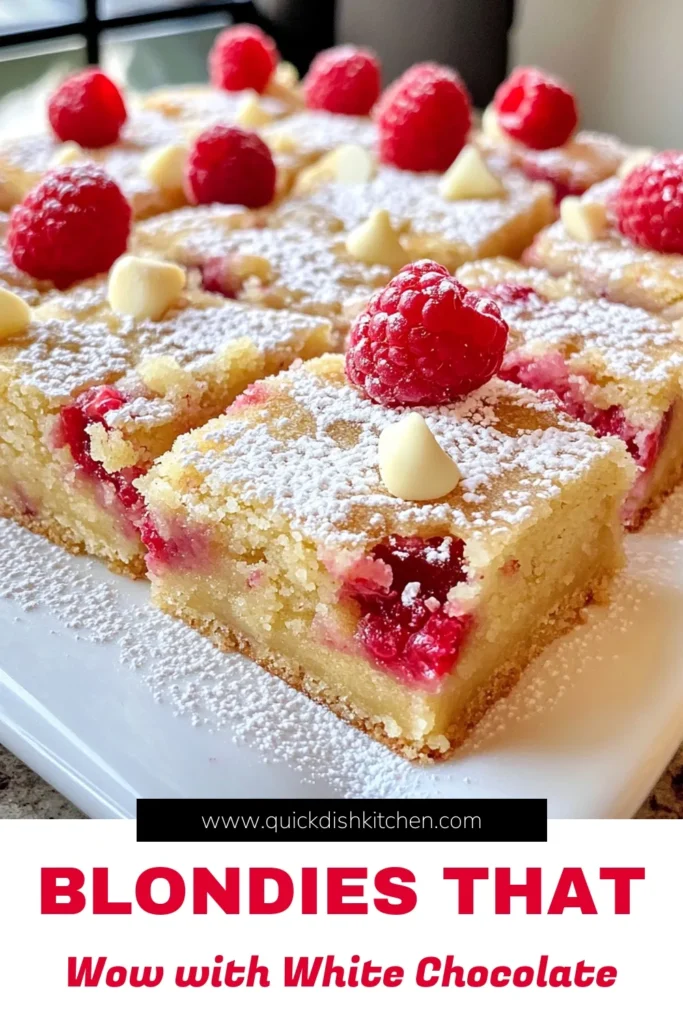 Indulge in these delicious white chocolate raspberry blondies, a perfect treat for any occasion! This easy blondie recipe combines creamy white chocolate and fresh raspberries for a delightful twist on dessert. Perfect for your raspberry dessert recipes collection, these blondies with raspberries are sure to impress your family and friends. Try this delectable white chocolate dessert today! Save for later! #BlondiesWithRaspberries #RaspberryDessertRecipes #WhiteChocolateDesserts #EasyBlondieRecipe