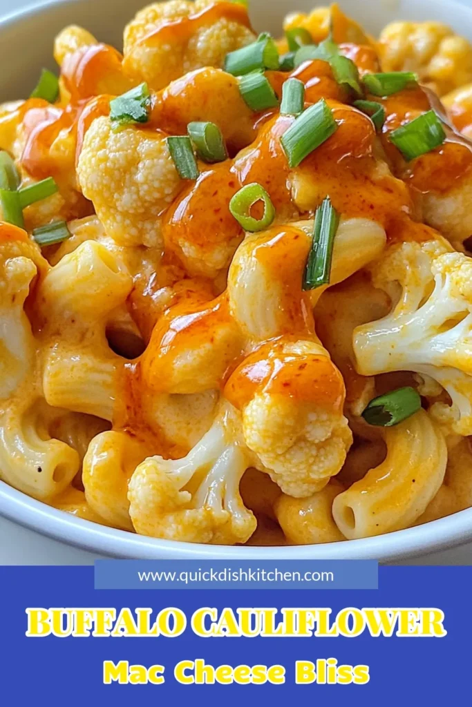 Indulge in this delicious Buffalo Cauliflower Mac and Cheese, the perfect blend of spice and comfort. This Vegan Buffalo Mac and Cheese is a creamy delight, made gluten-free with pasta and a savory, spicy cauliflower pasta bake. Don't miss out on this mouthwatering dish that features a rich creamy buffalo cheese sauce. Try this recipe today and elevate your comfort food game! Save for later! #BuffaloCauliflower #VeganMacAndCheese #GlutenFreePasta #SpicyPastaBake