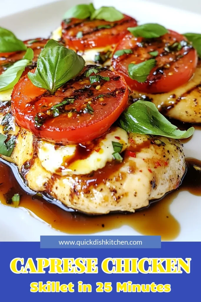 Discover the ultimate Caprese chicken skillet that's perfect for a quick weeknight meal! This easy chicken dinner recipe combines juicy chicken breasts with fresh mozzarella, ripe tomatoes, and fragrant basil, all in one pan. Get ready to impress your family with this Italian chicken skillet that's not just delicious but also a breeze to make. Don't miss out on this mozzarella chicken recipe—save it now and enjoy a flavorful meal tonight! #CapreseChicken #EasyDinner #OnePanRecipe #ItalianCuisine