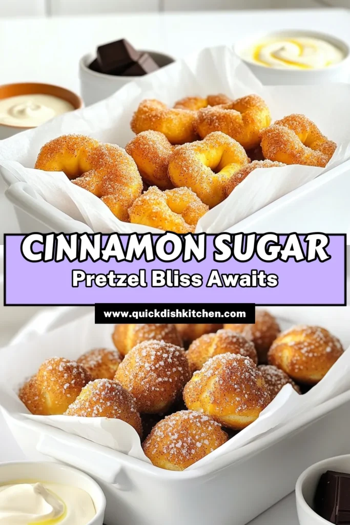 Indulge in the warm, sweet goodness of cinnamon sugar pretzel bites! With simple ingredients and an air fryer for a quick bake, you'll have these delicious treats ready in no time. Perfect for snacking or entertaining, these bites are sure to impress. Don't miss out on making this easy and flavorful recipe—click through to discover the full guide and dive into your new favorite treat! #CinnamonSugarPretzelBites #HomemadeSnacks #EasyRecipes #AirFryerDelights