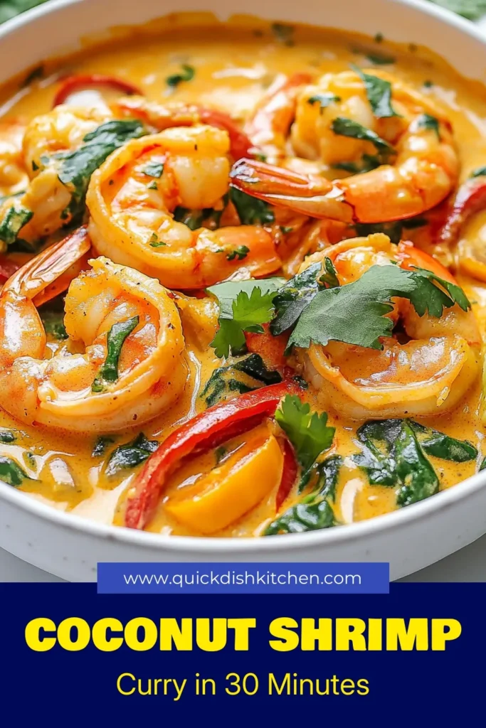 Discover the ultimate Coconut Shrimp Curry recipe that's perfect for busy weeknights! This easy shrimp curry combines juicy shrimp, vibrant veggies, and rich coconut milk for a delicious Thai-inspired dinner. Bring heat to your kitchen with this spicy shrimp dish, ready in just 30 minutes! Perfect for those who love coconut milk recipes. Save this recipe for a taste of paradise! #CoconutShrimpCurry #EasyShrimpCurry #ThaiShrimpCurry #SpicyShrimpDishes
