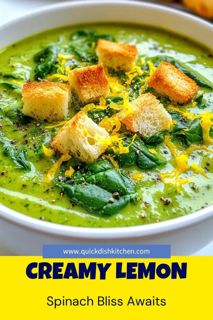 Dive into a bowl of comfort with this creamy spinach soup! Our easy lemon spinach soup recipe is a must-try for anyone seeking a delicious vegan spinach soup. Made with wholesome ingredients like coconut milk and fresh spinach, this healthy vegetable soup is not only nutritious but also bursting with flavor. Perfect for a cozy night in or meal prep. Don't miss out on this delightful dish - save it now! #SpinachSoup #VeganRecipes #HealthyEating #CoconutMilkSoup