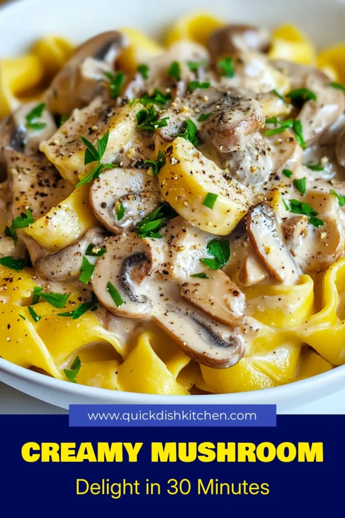 Indulge in the rich flavors of this Creamy Mushroom Stroganoff, a must-try Vegetarian Stroganoff Recipe that's perfect for cozy dinners. With easy mushroom noodles coated in a luscious sour cream mushroom sauce, this comfort food pasta recipe will satisfy your cravings. Quick to prepare in just 30 minutes, it’s ideal for busy weeknights. Pin this delicious recipe and enjoy a delightful meal tonight! #VegetarianRecipes #MushroomLovers #ComfortFood #EasyRecipes