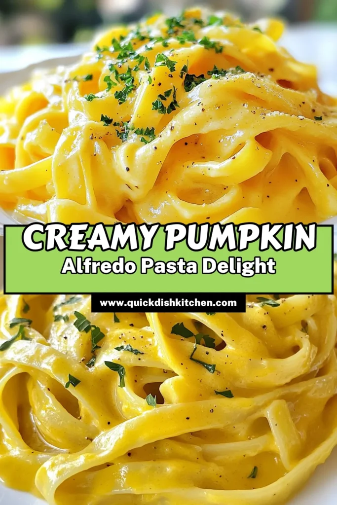 Dive into the deliciousness of this Pumpkin Alfredo recipe that combines creamy pumpkin pasta with savory flavors for a perfect fall meal. This fettuccine pumpkin sauce is easy to make and incredibly satisfying, featuring rich pumpkin puree recipes you’ll want to try all season long. Ideal for cozy dinners, this dish is a must-save for your fall pasta dishes collection. Ready to impress your taste buds? Try it today! #PumpkinAlfredo #FallRecipes #PastaLovers #ComfortFood