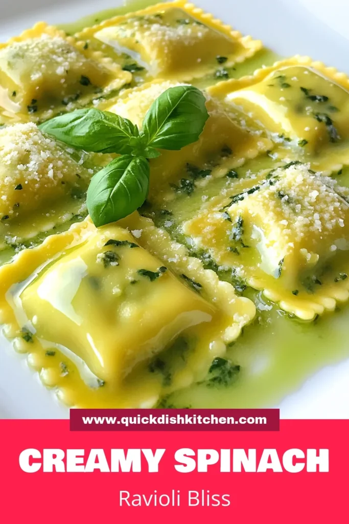 Indulge in the rich flavors of creamy spinach ricotta ravioli, a delightful twist on homemade ravioli recipes. Easy to make, this vegetarian pasta dish features a luscious spinach ricotta filling recipe, perfect for any weeknight dinner. Pair it with an easy ravioli sauce for a meal that’s both comforting and satisfying. Don’t miss out—save this recipe for a flavorful pasta night! #RavioliRecipes #VegetarianPasta #HomemadeRavioli #PastaLovers