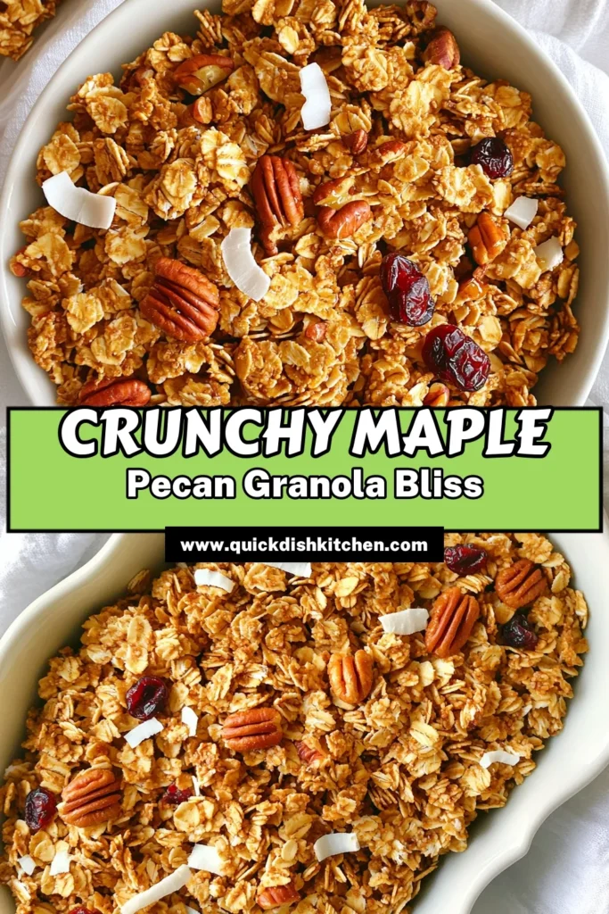 Start your day the delicious way with this easy Maple Pecan Granola recipe! Packed with wholesome oats, crunchy pecans, and a hint of sweetness from maple syrup, this homemade granola is perfect for breakfast or a snack. Follow our simple steps and enjoy the satisfying crunch. Click through to explore the full recipe and elevate your morning routine! #GranolaRecipes #HealthyBreakfast #MaplePecan #SnackIdeas