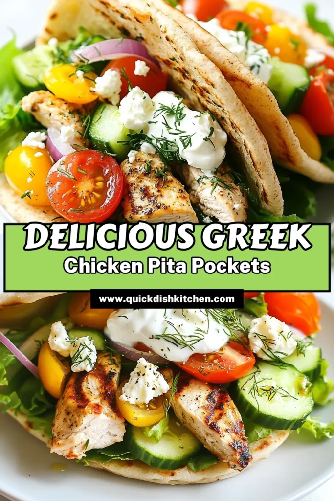 Discover this delicious Greek chicken recipe for healthy chicken pita pockets! Packed with flavor, these Mediterranean chicken dishes combine marinated grilled chicken, fresh veggies, and a creamy Greek yogurt chicken salad. Perfect for quick lunches or dinners, this easy recipe will impress your family and friends. Click to try it out and enjoy a taste of Greece! #HealthyEating #PitaPockets #GreekFood #MediterraneanCuisine