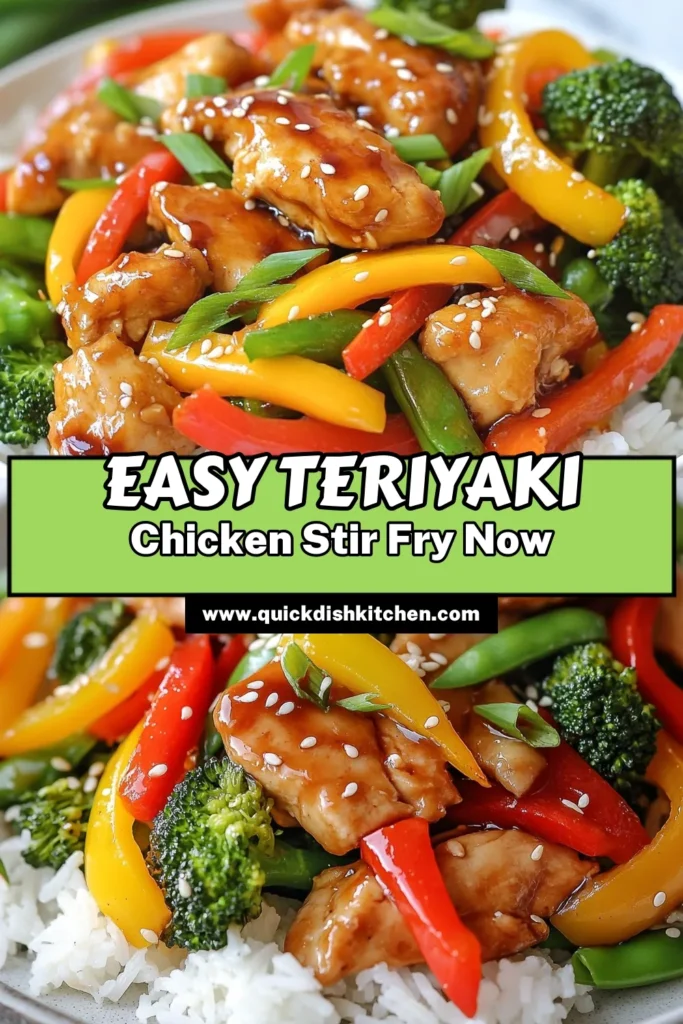 Discover this delicious teriyaki chicken stir fry that's perfect for a quick and healthy chicken dinner! This easy stir fry recipe features tender chicken thighs and vibrant vegetables, all tossed in a homemade teriyaki sauce that’s super simple to make. Ready in just 30 minutes, this quick teriyaki recipe is ideal for busy weeknights. Try it tonight and enjoy a meal everyone will love! Save for later! #TeriyakiChicken #EasyStirFry #HealthyDinner #QuickRecipe