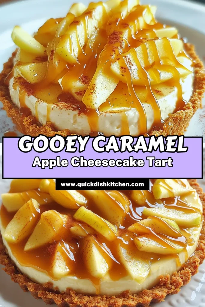 Indulge in the sweet and tangy flavors of a Caramel Apple Cheesecake Tart that's perfect for any occasion! This delicious dessert features a buttery graham cracker crust, creamy cheesecake filling with diced apples, and a luscious caramel topping. Discover how easy it is to impress your guests with this mouthwatering recipe. Click through for the full recipe and make your next gathering unforgettable! #CaramelAppleCheesecakeTart #DessertRecipes #BakingIdeas #SweetTreats