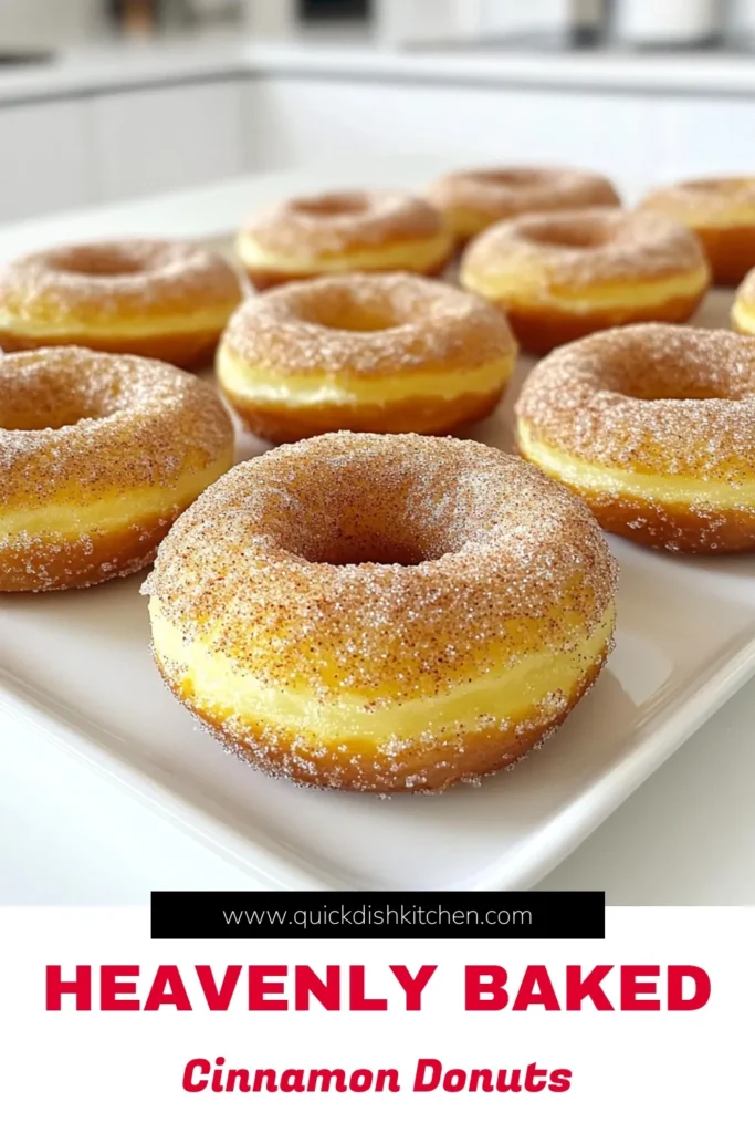 Indulge in the warm, sweet goodness of homemade Baked Cinnamon Sugar Donuts! These easy-to-make treats are perfect for any occasion. With soft dough featuring a hint of cinnamon and a delicious sugar coating, they will melt in your mouth. Ready in just 30 minutes, these donuts are a delightful way to satisfy your sweet tooth. Click through for the full recipe and make your kitchen smell heavenly! #Donuts #Baking #RecipeIdeas #SweetTreats