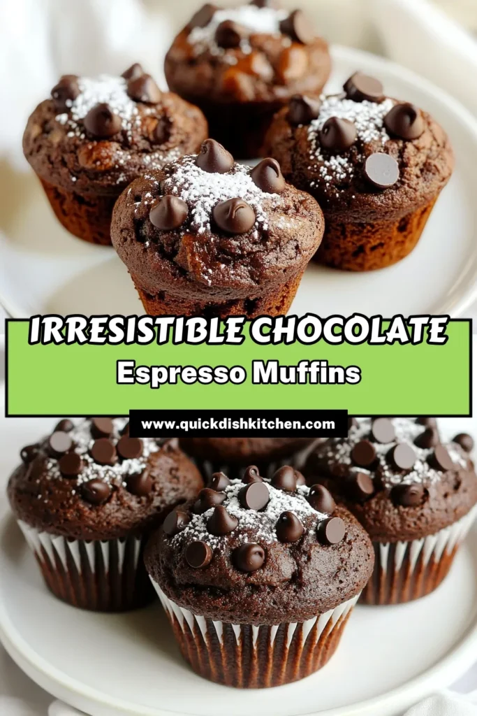 Indulge in the rich flavors of Decadent Chocolate Espresso Muffins that will elevate your breakfast or snack time! This easy recipe combines cocoa, brewed espresso, and chocolate chips for a delightful treat that’s simply irresistible. Perfect for coffee lovers, these muffins are quick to make and simply delicious. Click to explore the full recipe and enjoy a batch today! #ChocolateMuffins #EspressoLovers #BakingRecipes #MuffinMagic