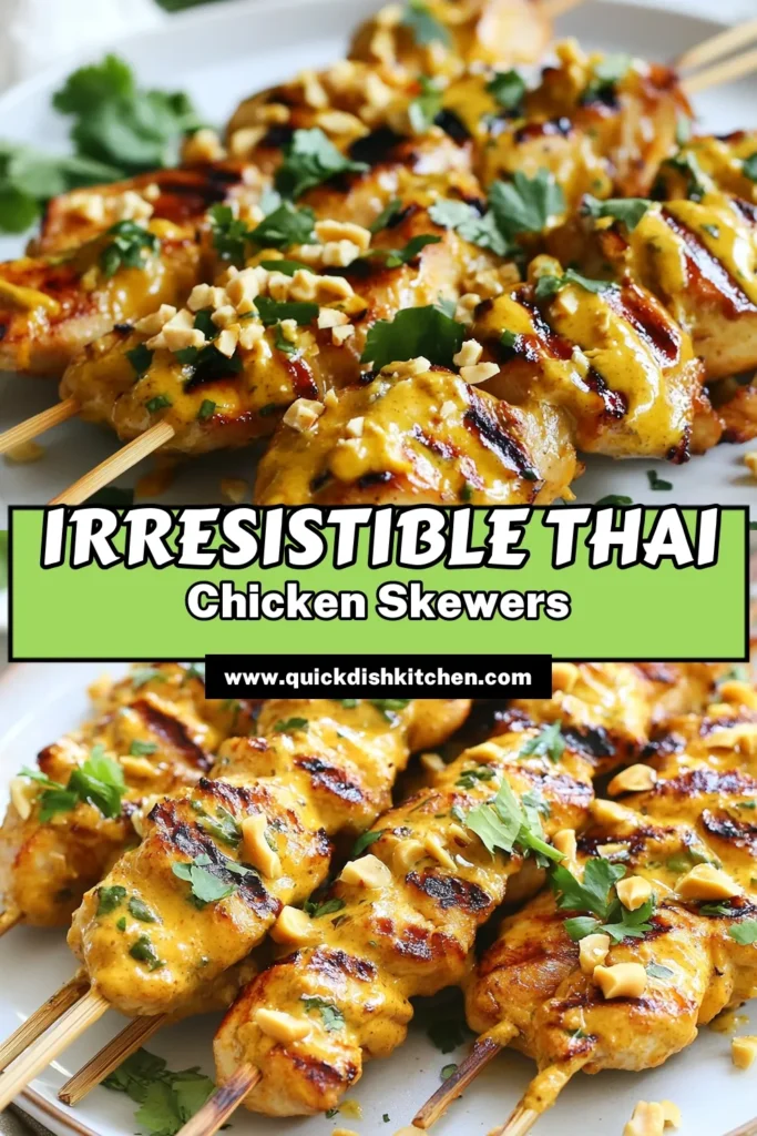 Discover the delicious world of Thai peanut chicken skewers with this easy chicken satay recipe! Marinated in a flavorful Thai chicken marinade and grilled to perfection, these grilled chicken satay skewers are perfect for any occasion. Don't forget to whip up the easy peanut sauce for dipping that takes this dish to the next level. Save this recipe and impress your friends with a taste of Thailand! #ThaiPeanutChicken #ChickenSatay #GrilledChicken #EasyPeanutSauce