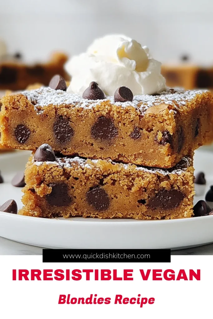 Indulge in these delicious vegan chocolate chip blondies that are not only healthy but also gluten-free! This almond butter blondies recipe makes a delightful dairy-free dessert perfect for any occasion. Packed with simple ingredients, these healthy blondies are easy to make and sure to satisfy any sweet tooth. Bake a batch today and experience the joy of guilt-free treats! #VeganBlondies #DairyFreeDesserts #GlutenFree #HealthyTreats