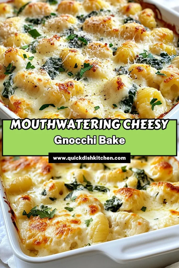 Savor the creamy goodness of our Cheesy Chicken Alfredo Gnocchi Bake, the ultimate comfort food! This easy Chicken Alfredo dinner combines tender gnocchi, shredded chicken, and rich Alfredo sauce topped with baked cheese. Perfect for family nights, this Gnocchi Bake recipe is simple yet delicious. Don't miss out; save this recipe now for a satisfying meal! #CheesyChickenAlfredoBake #BakedGnocchiWithCheese #ChickenAlfredoGnocchi #EasyChickenAlfredoDinner