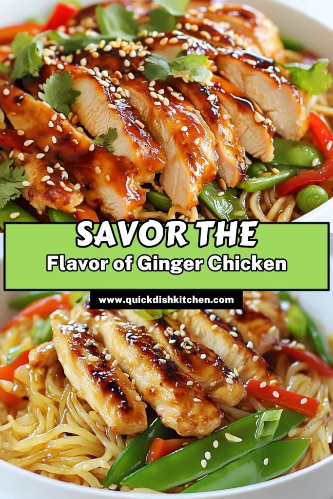 Looking for a delicious meal? Try this Sesame Ginger Chicken Noodles recipe! This quick chicken noodle dish combines tender chicken, vibrant vegetables, and rice noodles for an amazing Asian noodle stir fry. Healthier and packed with flavor, it's perfect for busy nights. Whip up this healthy chicken noodles recipe in just 30 minutes! Click to save and make this tasty dish at home! #SesameGingerChicken #RiceNoodlesRecipe #AsianNoodleStirFry #HealthyChickenNoodles