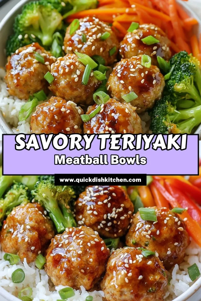 Looking for a delicious and healthy dinner option? Try this easy teriyaki meatball recipe featuring ground chicken! These flavorful meatballs are served in healthy teriyaki bowls with jasmine rice and vibrant stir-fry vegetable bowls like broccoli and bell pepper. Perfect for a weeknight meal, this easy meatball dinner is both nutritious and satisfying. Save this recipe for a tasty weeknight treat! #TeriyakiMeatballs #EasyDinner #HealthyRecipes #GroundChicken