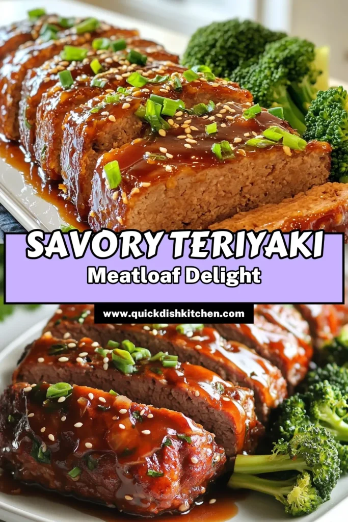 Try this easy teriyaki meatloaf recipe that combines ground beef and turkey for a delicious twist on a classic dish. This glazed meatloaf with teriyaki sauce is not only simple to make but also offers an amazing Asian-inspired flavor that your family will love. Perfect for dinner, it’s a must-try! Save this teriyaki glazed meatloaf recipe for your next meal and impress everyone at the table! #TeriyakiMeatloaf #EasyMeatloaf #AsianInspired #ComfortFood