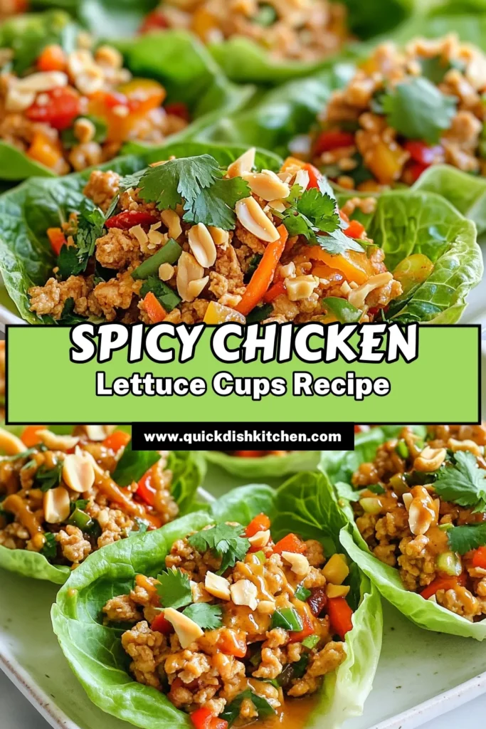 Looking for a delicious and healthy chicken appetizer? Try this spicy peanut chicken recipe! These ground chicken lettuce cups are packed with flavor and topped with a creamy sriracha peanut sauce that will leave your taste buds dancing. Perfect for snacks or gatherings, these lettuce wraps with chicken are easy to make in just 30 minutes. Save this recipe today and enjoy a fresh twist on a classic dish! #SpicyPeanutChicken #HealthyAppetizers #LettuceWraps #GroundChickenRecipes