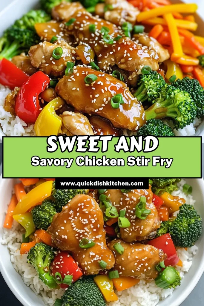 Savor the sweet and savory flavors with this Honey Garlic Chicken Stir Fry recipe! In just 15 minutes, you can whip up a delicious meal featuring tender chicken and vibrant vegetables, all tossed in a flavorful honey garlic sauce. Perfect for a quick weeknight dinner, this dish is sure to impress! Click through to explore the complete recipe and tips for a stunning presentation. #ChickenStirFry #HoneyGarlic #QuickRecipes #HealthyEating