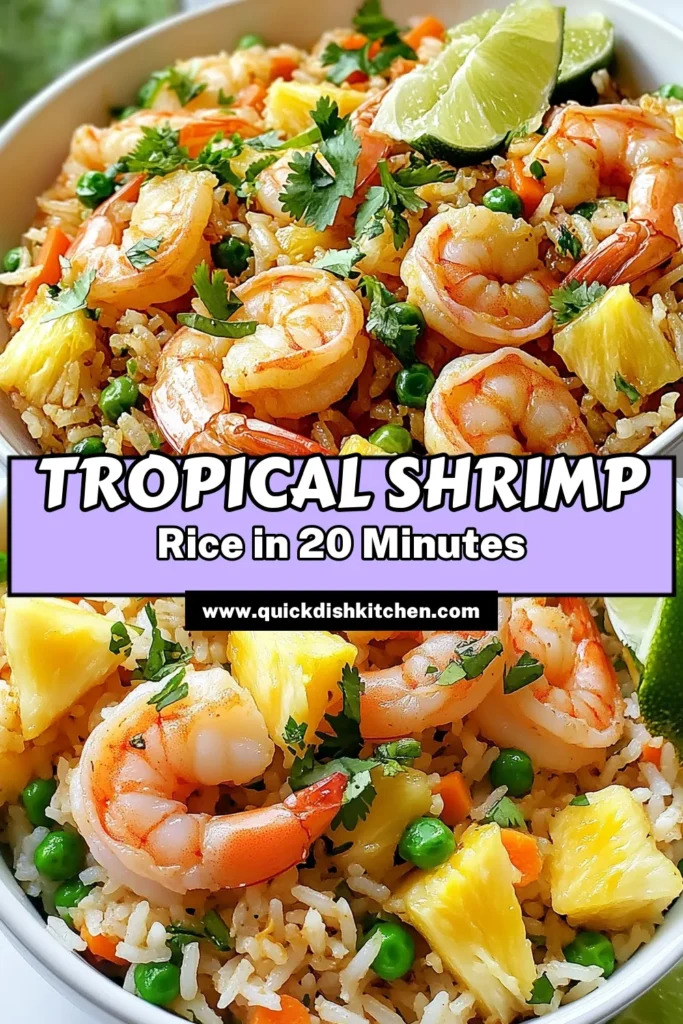 Discover the deliciousness of Tropical Shrimp Fried Rice with this easy fried rice recipe that combines tender shrimp and sweet pineapple. This pineapple fried rice recipe is not only quick to prepare but also a delightful fusion of flavors! Enjoy jasmine rice with shrimp, and don't forget to try your hand at shrimp and pineapple stir fry. Perfect for weeknight dinners! Save this recipe for a tropical treat! #ShrimpFriedRice #PineappleFriedRice #EasyFriedRice #TropicalRecipes