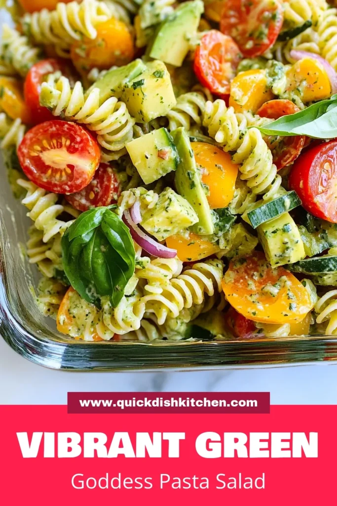 Discover the refreshing taste of Green Goddess Pasta Salad, the perfect summer dish! This healthy pasta salad recipe features creamy avocado and vibrant veggies, all tossed in delicious green goddess dressing. Ideal for picnics or a quick family meal, this Pasta Salad with Avocado is both nutritious and satisfying. Try this easy recipe today and elevate your summer dining! Save for later or click for the full recipe! #GreenGoddessPastaSalad #HealthyPastaSalad #SummerPastaSalad #PastaSaladWithAvocado
