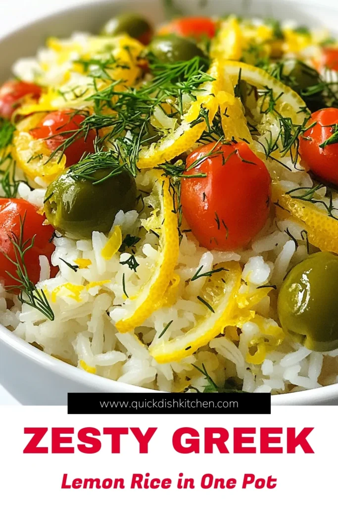Discover the ultimate Greek lemon rice recipe with this easy one-pot lemon rice dish! This zesty rice dish combines basmati rice, fresh herbs, and vibrant veggies for a healthy option perfect for any meal. Ideal for those seeking vegetarian Greek recipes, this Mediterranean rice dish will be a hit at your dinner table. Save this recipe for a burst of flavor that’s quick and simple! #GreekLemonRice #OnePotLemonRice #ZestyRiceDish #MediterraneanRecipes