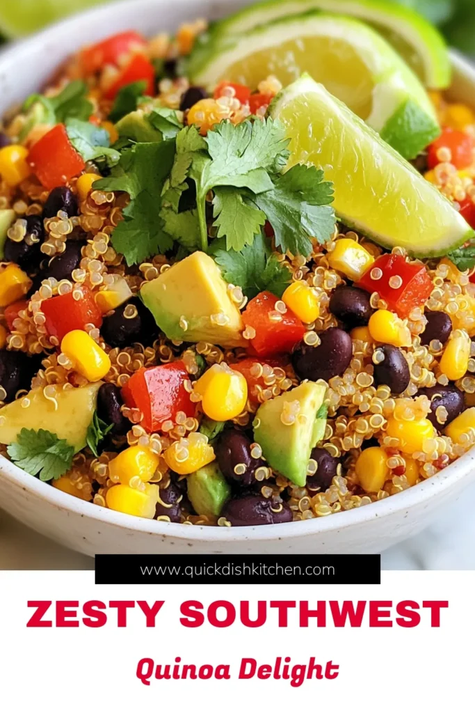 Discover the vibrant flavors of this Southwest Quinoa Salad, a perfect blend of nutritious ingredients! This easy quinoa salad features protein-packed black beans and fresh vegetables, making it one of the healthiest quinoa recipes you can whip up. Enjoy it as a meal or side dish in your vegetarian salad recipes collection. Ready to dive into deliciousness? Save this recipe now! #SouthwestQuinoaSalad #HealthyQuinoaRecipes #QuinoaSaladWithBlackBeans #EasyQuinoaSalad