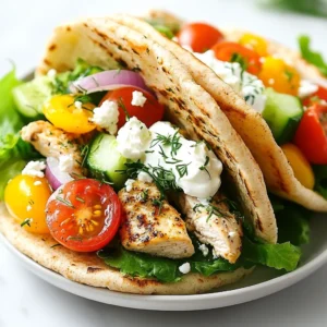 Greek Chicken Pita Pockets Tasty and Quick Meal