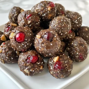 Cranberry Chocolate Energy Bites Healthy Snack Option