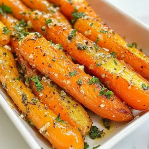 For Garlic Butter Roasted Carrots, you will need: - 1 pound of baby carrots (or regular carrots, peeled and cut into sticks) - 4 tablespoons unsalted butter - 4 cloves garlic, minced - 1 tablespoon fresh thyme leaves (or 1 teaspoon dried thyme) - 1 teaspoon honey - Salt and pepper to taste - 2 tablespoons chopped fresh parsley (for garnish) I use common measurement units to keep it simple. - Pound: This measures the weight of carrots. - Tablespoon: This is for butter, honey, and herbs. - Teaspoon: This is for dried thyme and seasoning. Using fresh ingredients gives a bright taste. Fresh thyme adds a lovely aroma. Dried thyme works well too but has a stronger flavor. When cooking, I prefer fresh garlic because it has more flavor. Fresh parsley adds color and taste at the end. Keep in mind, always taste your dish. Adjust the flavor to your liking! {{ingredient_image_1}} To start, you need one pound of baby carrots. If you prefer, you can use regular carrots. Just peel and cut them into sticks. Next, preheat your oven to 400°F (200°C). This step is key for even cooking. While the oven heats, melt four tablespoons of unsalted butter in a small saucepan over medium heat. After the butter is melted, add four minced garlic cloves. Cook this mixture for one to two minutes. You want it fragrant, but be careful not to let it brown. Now, take the saucepan off the heat. Stir in one tablespoon of fresh thyme leaves and one teaspoon of honey. Add salt and pepper to taste. This mix adds a rich flavor to the carrots. In a large baking dish, toss the prepared baby carrots with the garlic butter mixture. Make sure they are evenly coated. Spread the carrots in a single layer. This helps them roast nicely. Place the dish in the preheated oven. Roast for 25 to 30 minutes. Be sure to stir the carrots halfway through cooking. This step prevents them from sticking and helps them caramelize. Once they are tender and golden, take them out of the oven. Before serving, sprinkle two tablespoons of chopped fresh parsley on top. This adds a fresh touch. For even roasting, try to cut your carrots to a similar size. This way, they cook at the same rate. When you spread them out in the baking dish, ensure there is space between them. If they are crowded, they will steam instead of roast. Stirring them halfway through cooking also helps. It allows all sides to get that lovely caramelization. If you want a bit more flavor, you can add a pinch of red pepper flakes for heat or a squeeze of lemon juice for brightness. To get tender carrots, I recommend using baby carrots. They cook faster and stay sweet. If you use regular carrots, peel and cut them into sticks. Aim for equal sizes for even cooking. The key is to roast them at 400°F (200°C) for 25 to 30 minutes. Stir them halfway through to ensure uniform roasting. You want them soft but not mushy. Garlic butter is great, but you can make it even better! Try adding a pinch of cayenne pepper for heat. A dash of lemon juice brightens the dish. Fresh herbs like rosemary or dill add a nice touch too. If you love sweetness, mix in a bit more honey. Just remember, balance is key. Don’t overpower the natural carrot flavor. You can prep these carrots ahead of time. Simply wash and cut the carrots, then store them in the fridge. You can also make the garlic butter mix in advance. Just melt the butter and mix in the garlic, thyme, and honey. Store this in a jar in the fridge. When you’re ready to cook, just toss them together and roast. It saves time without losing flavor. Pro Tips Choose Fresh Carrots: Selecting fresh, vibrant carrots will enhance the flavor and texture of your dish. Look for firm, smooth carrots without any blemishes. Adjust Garlic to Taste: If you're a garlic lover, feel free to add more minced garlic for an even stronger flavor. Just be careful not to burn it when sautéing. Experiment with Herbs: While thyme is a great choice, you can also try other herbs like rosemary or dill for a different flavor profile that complements the carrots. Perfect Caramelization: For the best caramelization, make sure the carrots are spread out in a single layer on the baking dish. Overcrowding can lead to steaming instead of roasting. {{image_2}} You can switch up the thyme in the recipe. Try using rosemary for a woodsy flavor. Oregano adds a nice kick too. Basil gives a sweet touch that pairs well with garlic. Experimenting with these herbs can create new tastes. While baby carrots work great, you can use regular carrots too. Just peel and cut them into sticks. Purple or yellow carrots make your dish colorful. Each type has a unique taste, so feel free to explore. You can add other veggies to your dish. Small potatoes or bell peppers roast well with carrots. Zucchini or asparagus can bring fresh flavors to your meal. Just make sure to cut them to similar sizes for even cooking. Mixing vegetables can keep your meals exciting. To keep your garlic butter roasted carrots fresh, let them cool first. Use an airtight container to store them in the fridge. They last about 3 to 5 days. Make sure to keep them away from strong-smelling foods. This will help keep their flavor intact. When you're ready to eat the leftovers, you can reheat them easily. Preheat your oven to 350°F (175°C). Spread the carrots on a baking sheet. Heat them for about 10 minutes. This will help keep them tender and tasty. You can also microwave them for 1-2 minutes. Just cover them to avoid drying out. If you want to save some for later, you can freeze the carrots. First, let them cool completely. Place them in a freezer-safe bag. Squeeze out the air before sealing. They will stay good for up to 3 months. When you're ready to use them, thaw in the fridge overnight. Then, reheat as described above. This way, you can enjoy this simple and tasty dish anytime! For roasting, I recommend using baby carrots. They are sweet and tender. If you can’t find baby carrots, regular carrots work great too. Just peel them and cut them into sticks. This helps them cook evenly. The key is to keep the pieces similar in size. This way, they roast nicely. Yes, you can use vegetable oil. However, it will change the flavor. Butter gives a rich taste that pairs well with garlic. If you prefer oil, choose a light one, like canola or olive oil. Use the same amount as the butter. This will help keep the carrots moist while roasting. To check if the carrots are done, look for a golden brown color. They should be tender when you poke them with a fork. Stir the carrots halfway through roasting for even cooking. If they start to caramelize, that’s a sign they are ready. Enjoy your tasty garlic butter roasted carrots! This guide covered everything you need for roasting carrots perfectly. We explored the most effective ingredients, step-by-step cooking, and helpful tips. Remember to choose fresh carrots for the best taste. Experiment with spices and veggies to keep it exciting. Store leftovers properly to keep them fresh. With these techniques, you will enjoy delicious garlic butter roasted carrots anytime. Get ready to impress everyone with your cooking!