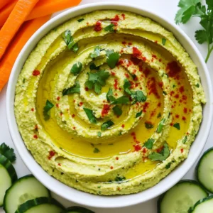 Here’s what you need to make delicious edamame hummus: - 1 cup shelled edamame (fresh or frozen) - 1/4 cup tahini - 2 tablespoons olive oil - 2 cloves garlic, minced - Juice of 1 lemon - 1 teaspoon sesame oil - Salt and pepper to taste - Water, as needed for desired consistency - Optional garnishes: Red chili flakes, Fresh herbs (such as cilantro or parsley) Each ingredient plays a key role. The edamame gives a bright green color and a nutty flavor. Tahini adds creaminess and depth. Olive oil brings richness, while garlic offers a punch. Lemon juice adds brightness and balances the flavors. Sesame oil gives a nice finish. You can adjust salt and pepper to your taste. Water helps you control how smooth you want the hummus. For garnishes, red chili flakes add spice and color. Fresh herbs brighten up the dish and add freshness. With these simple ingredients, you can make a healthy snack that tastes great and looks even better! {{ingredient_image_1}} First, let's cook the edamame. If you're using frozen edamame, bring a pot of salted water to a boil. Add the edamame and cook for about 5 to 7 minutes. They should be tender but not mushy. Drain the edamame and let them cool slightly. If you prefer steaming, place the edamame in a steamer basket over boiling water. Steam for the same time, about 5 to 7 minutes. This keeps the bright green color and flavor intact. Always check for seasoning. A pinch of salt in the water helps enhance the flavor. Now, it's time to blend. In a food processor, add the cooked edamame, tahini, olive oil, minced garlic, lemon juice, and sesame oil. Pulse the mixture until it starts to break down. You may need to scrape the sides of the bowl to mix well. To achieve the right creamy texture, slowly add water. Start with one tablespoon at a time. Blend until you reach your desired consistency. Not too thick and not too runny. Once smooth, taste the hummus. Adjust the seasoning with salt and pepper. If you want more zing, add a bit more lemon juice. Blend again to mix everything evenly. For serving, transfer the hummus to a bowl. Drizzle a bit of olive oil on top. Sprinkle red chili flakes and fresh herbs for a pop of color. Try serving it with sliced veggies like cucumbers and carrots, or warm pita bread. A colorful platter makes it even more inviting! When making edamame hummus, the first step is choosing the right edamame. You can pick between fresh or frozen edamame. Fresh edamame has a nice, sweet taste, while frozen edamame is easy to find and quick to cook. I often use frozen edamame since it’s convenient and still tasty. You can buy quality edamame at local grocery stores or Asian markets. Look for brands that offer organic edamame. They usually have better flavor and nutrition. Next, let's talk about texture. A smooth, creamy hummus makes for a great snack. If your hummus is too thick, you can adjust the consistency easily. Just add water, one tablespoon at a time, while blending. This will help you reach the perfect creaminess. If you want a creamier hummus, try adding a bit more tahini or olive oil. These ingredients add richness and depth to the flavor. Now, let’s enhance the flavor! There are many optional ingredients to try. You can add red chili flakes for a spicy kick. Fresh herbs like cilantro or parsley also add brightness and color. For seasoning, I love using garlic and lemon juice, but you can explore more. Try adding smoked paprika for a subtle warmth or cumin for a unique taste. Just remember to taste as you go and adjust to your liking. Pro Tips Perfectly Cooked Edamame: Make sure to cook the edamame just until tender. Overcooking can result in a mushy texture. Aim for a vibrant green color. Adjusting Flavor: Don’t hesitate to tweak the lemon juice and garlic amounts according to your taste. A splash more lemon can brighten the flavor. Storing Leftovers: Store any leftover hummus in an airtight container in the refrigerator. It can last up to a week and can be enjoyed cold or at room temperature. Garnish for Presentation: For a beautiful finish, consider garnishing with toasted sesame seeds or a drizzle of balsamic glaze along with the olive oil. {{image_2}} To add some heat, try red chili flakes. You can mix in jalapeños for a fresh kick. If you want a different flavor, chipotle peppers lend a smoky taste. Start with a little, then adjust to your spice level. Mix in fresh herbs like basil or dill for a fresh twist. Cilantro offers a bright flavor, while parsley adds a mild note. Each herb gives a unique taste that pairs well with veggies and pita. You can also use dried herbs if fresh ones are not available. You can mix edamame with chickpeas or black beans. This gives a creamy texture and boosts protein. Each bean has its own flavor, making your hummus even more exciting. Chickpeas add earthiness, while black beans bring a slight sweetness. Combining beans also boosts your nutrition, giving you more fiber and vitamins. To keep your edamame hummus fresh, store it in an airtight container. This helps lock in the flavor and moisture. You can keep it in the fridge for up to five days. If you have leftovers, use them within this time frame for the best taste. Freezing hummus is a great way to save it for later. Use an airtight container or freezer bag. Make sure to leave some space for expansion. Edamame hummus can last up to three months in the freezer. When you want to eat it, thaw it in the fridge overnight. This slow thaw helps keep the texture nice. Check your hummus for signs of spoilage before eating. Look for an off smell or any mold. If it tastes sour, it's best to throw it out. To avoid spoilage, always use clean utensils when serving. This keeps bacteria from spoiling your tasty dip. Edamame hummus uses edamame instead of chickpeas. Edamame are young green soybeans. They give a fresh taste and bright color. Traditional hummus uses cooked chickpeas, which have a different flavor. Edamame hummus is creamy and rich. It still has the base of tahini and olive oil. You can enjoy it as a healthy snack or dip. To make edamame hummus vegan, check all the ingredients. The main ingredients are already vegan. Use tahini, olive oil, garlic, and lemon juice. These are plant-based. Just make sure your tahini has no added dairy. If you use optional garnishes like herbs or chili flakes, they are also vegan. This dish is great for everyone! You can serve edamame hummus with many tasty items. Here are some popular pairings: - Sliced cucumbers - Carrot sticks - Bell pepper strips - Warm pita bread These options are healthy and make great dips. You can also add crackers or breadsticks for crunch. A colorful platter makes it look great! In this blog post, we explored how to make edamame hummus. You learned about the key ingredients and the step-by-step process. We covered tips for choosing quality edamame and ways to enhance flavor. You also discovered various hummus variations and learned how to store your hummus properly. Edamame hummus is a delicious and nutritious snack. It’s easy to make and perfect for sharing. Enjoy experimenting with flavors to make it your own!